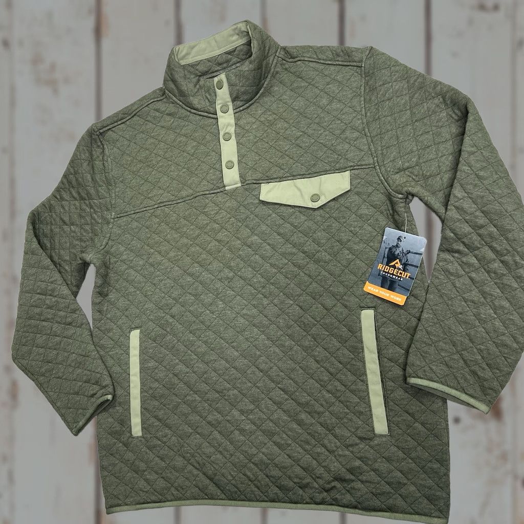 Orvis VINTAGE Ridgecut Toughwear Pullover Men’s LT Tall Green Quilted 1/4 Snap Sweater NWT Size US L / EU 52-54 / 3 - 1 Thumbnail