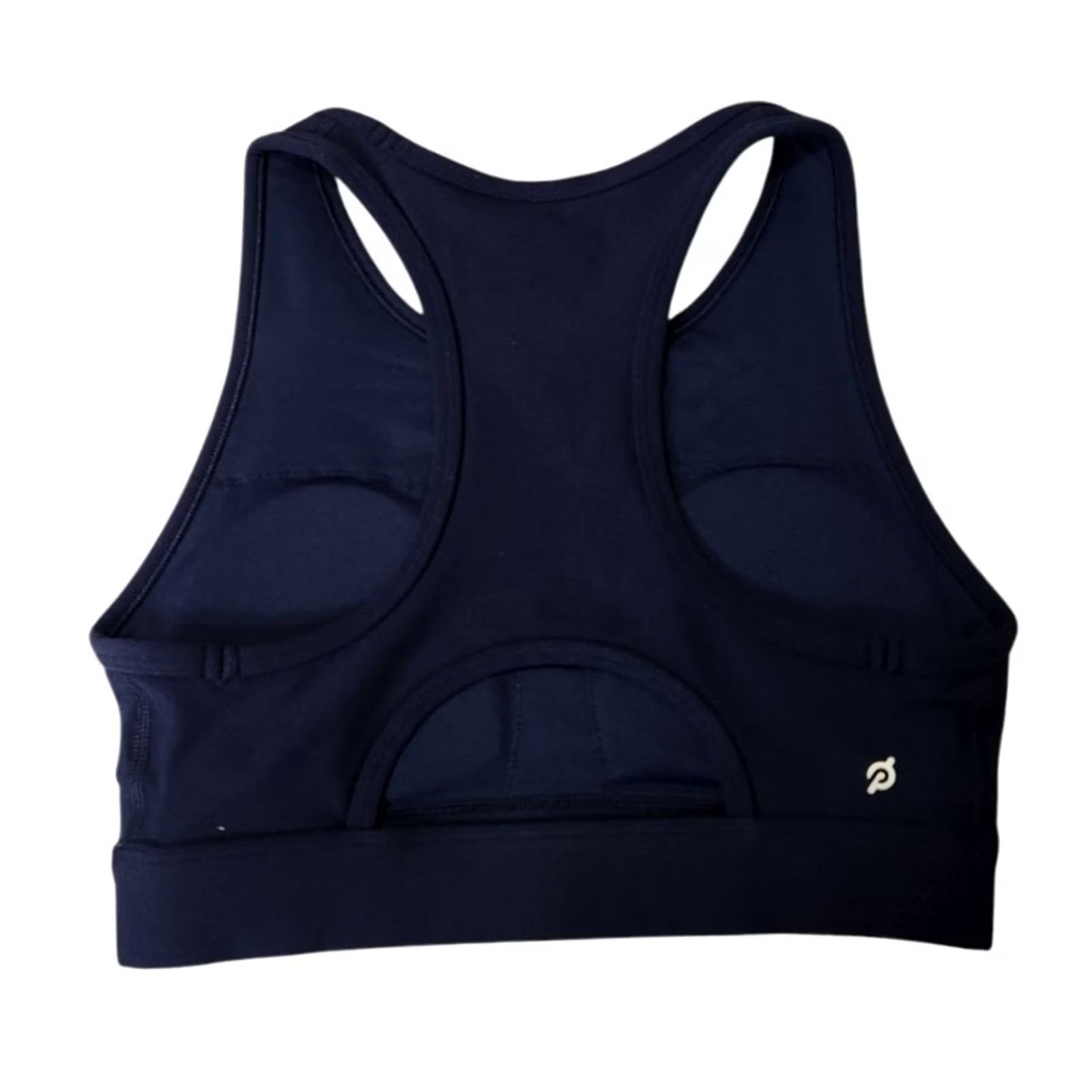 Vintage Peloton Womens S Sports Bra Cadent High Neck Navy Blue Removable Pads Racerback Size ONE SIZE - 2 Thumbnail