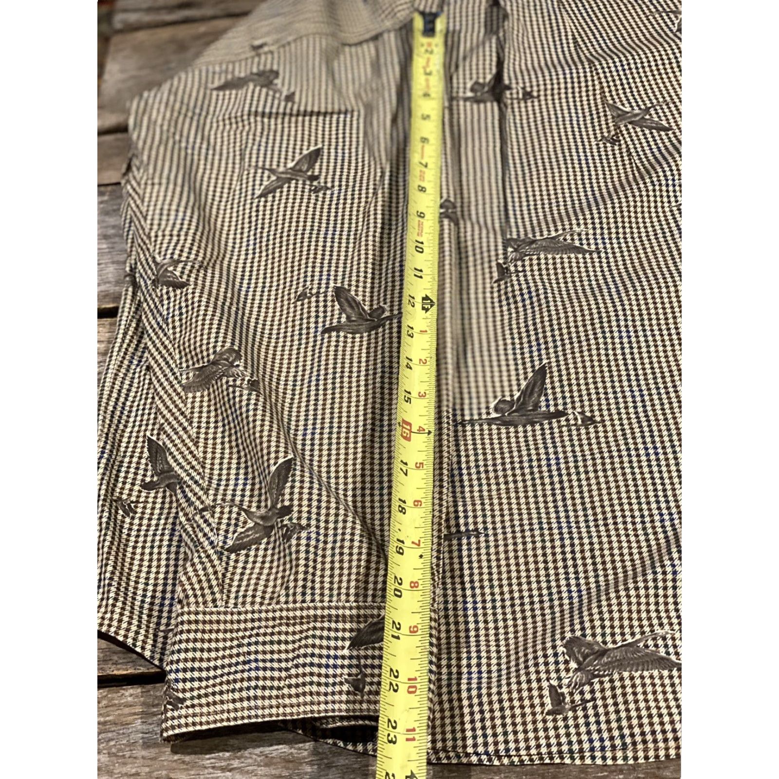 Chaps Chaps Ralph Lauren Button-Up Shirt Houndstooth Check Ducks L Mens Large Multi-Color 100% Cotton Button-Front Long Sleeve Size US L / EU 52-54 / 3 - 7 Thumbnail