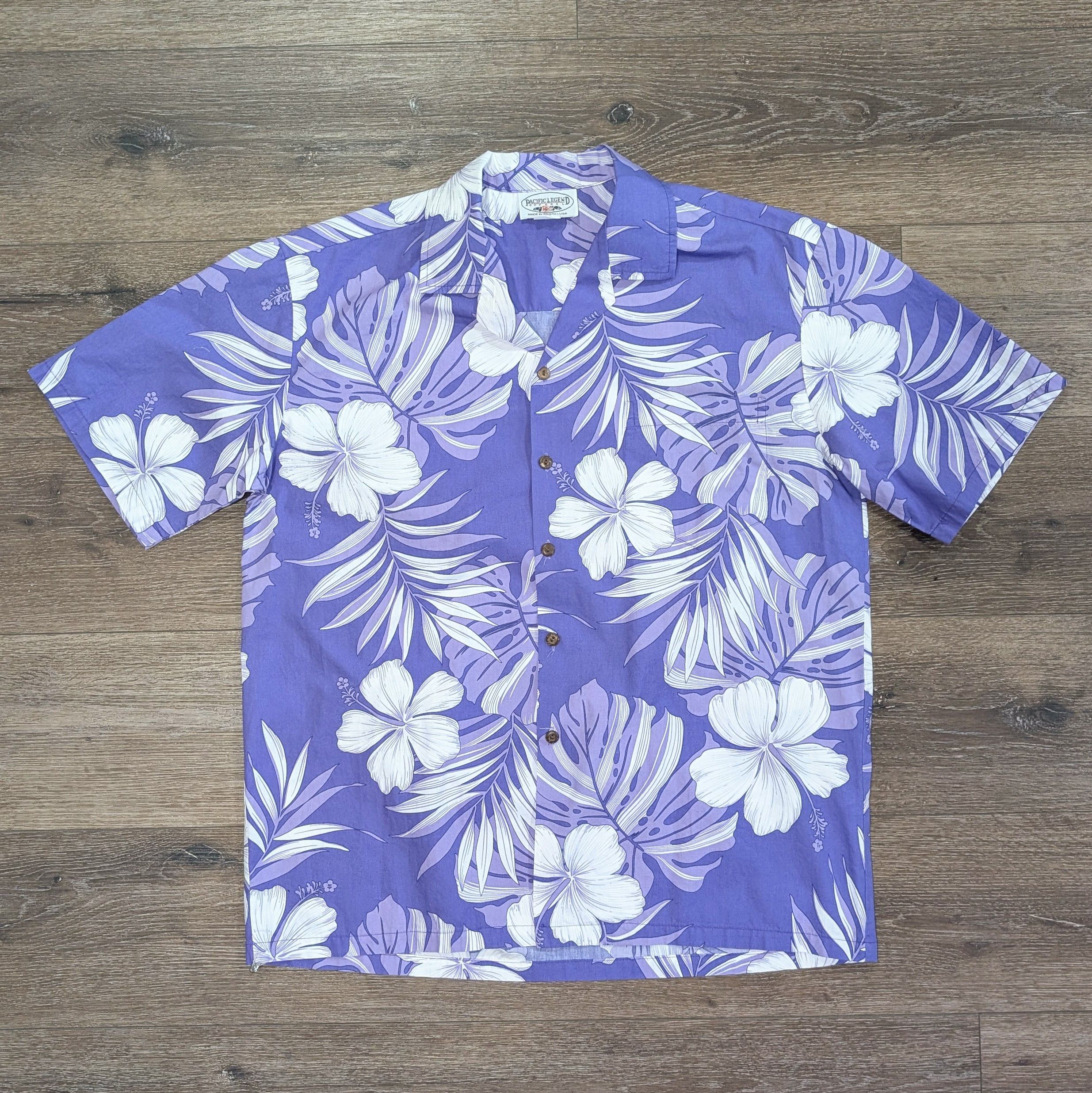 Vintage Vintage Pacific Legends Purple floral Hawaiian shirt SIZE L Size US L / EU 52-54 / 3 - 1 Thumbnail