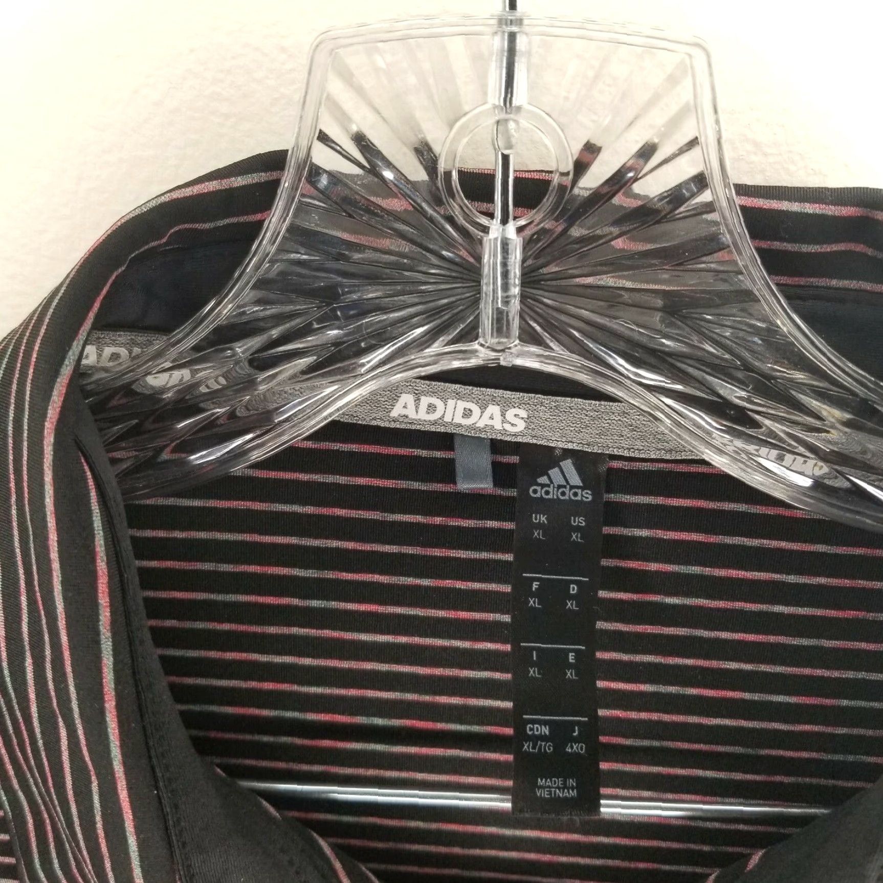 Adidas ADIDAS Pink Black Striped Polo Shirt Adult XL Mens Size US XL / EU 56 / 4 - 3 Thumbnail