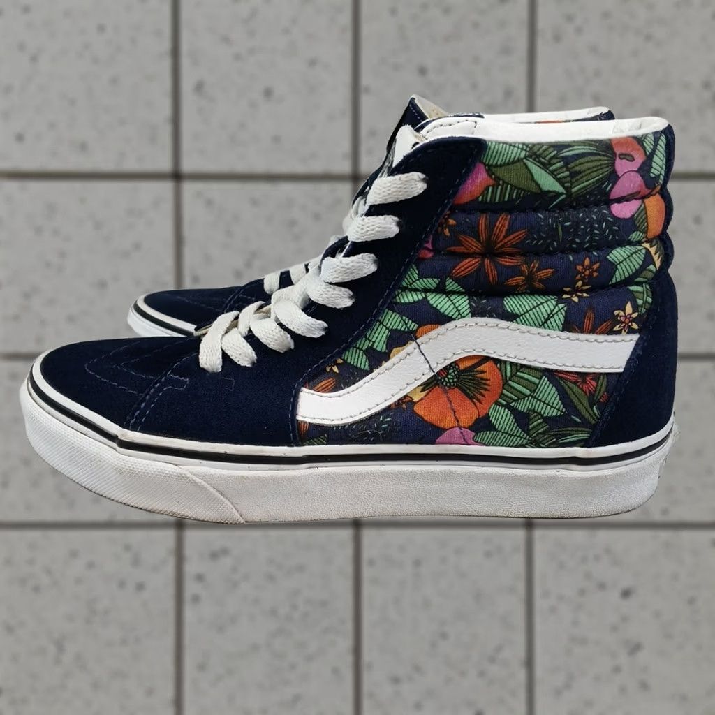 Vans VANS Sk8-Hi High Top Shoes Women’s 5.5 Navy Suede Floral Print Skate Sneakers Size M / US 6-8 / IT 42-44 - 1 Thumbnail