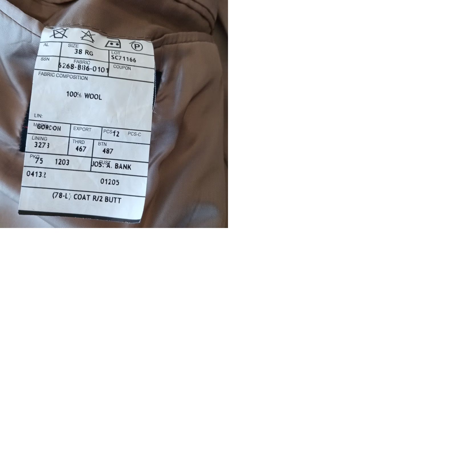 Jos. A. Bank Jos A Bank Blazer Mens 38 Beige Houndstooth Wool Two Button Single Vent Size 38R - 9 Thumbnail