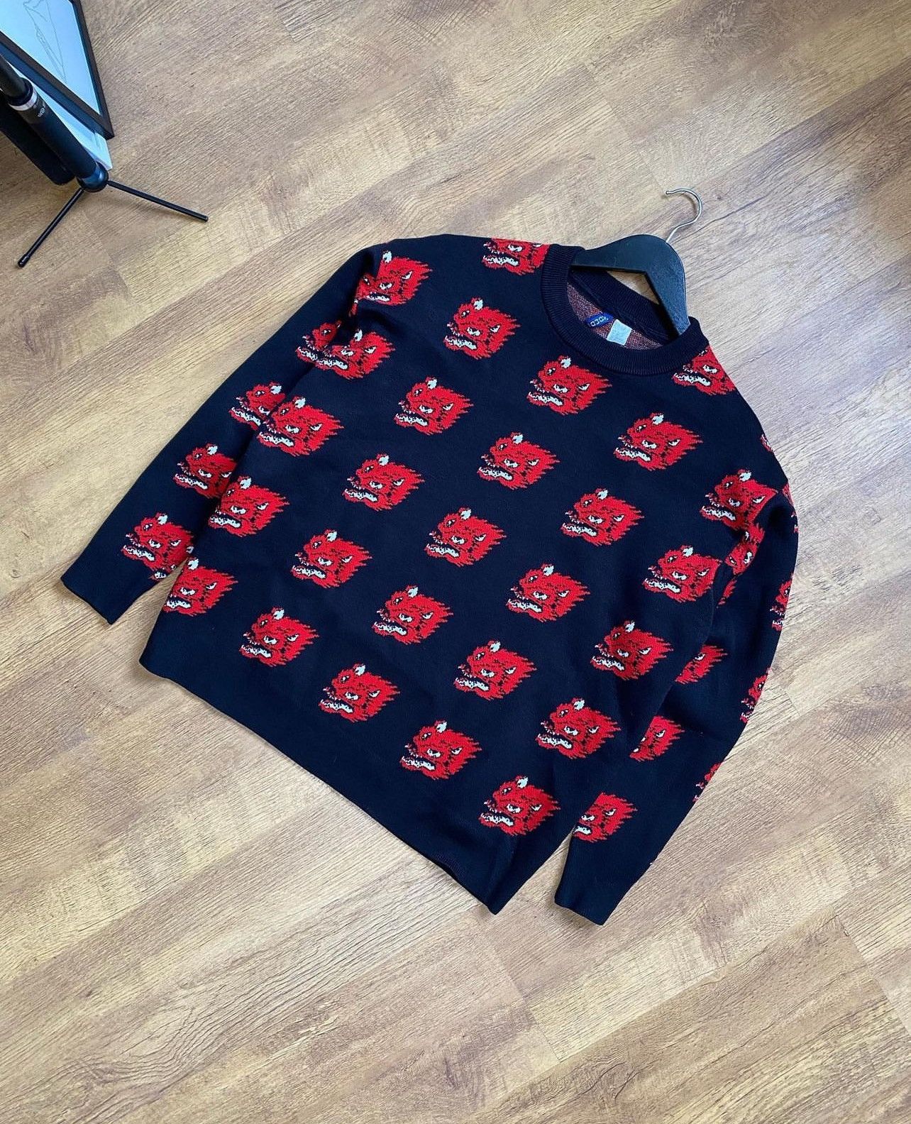H M H M Japanese style sweater with print Grailed