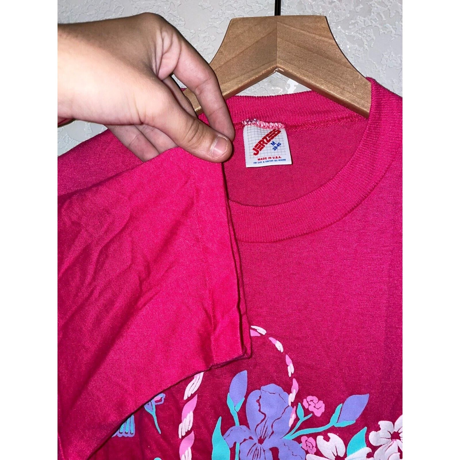 Jerzees Vintage Pennsylvania Shirt Flower Pink Tee VTG 90s Medium Size US M / EU 48-50 / 2 - 8 Thumbnail