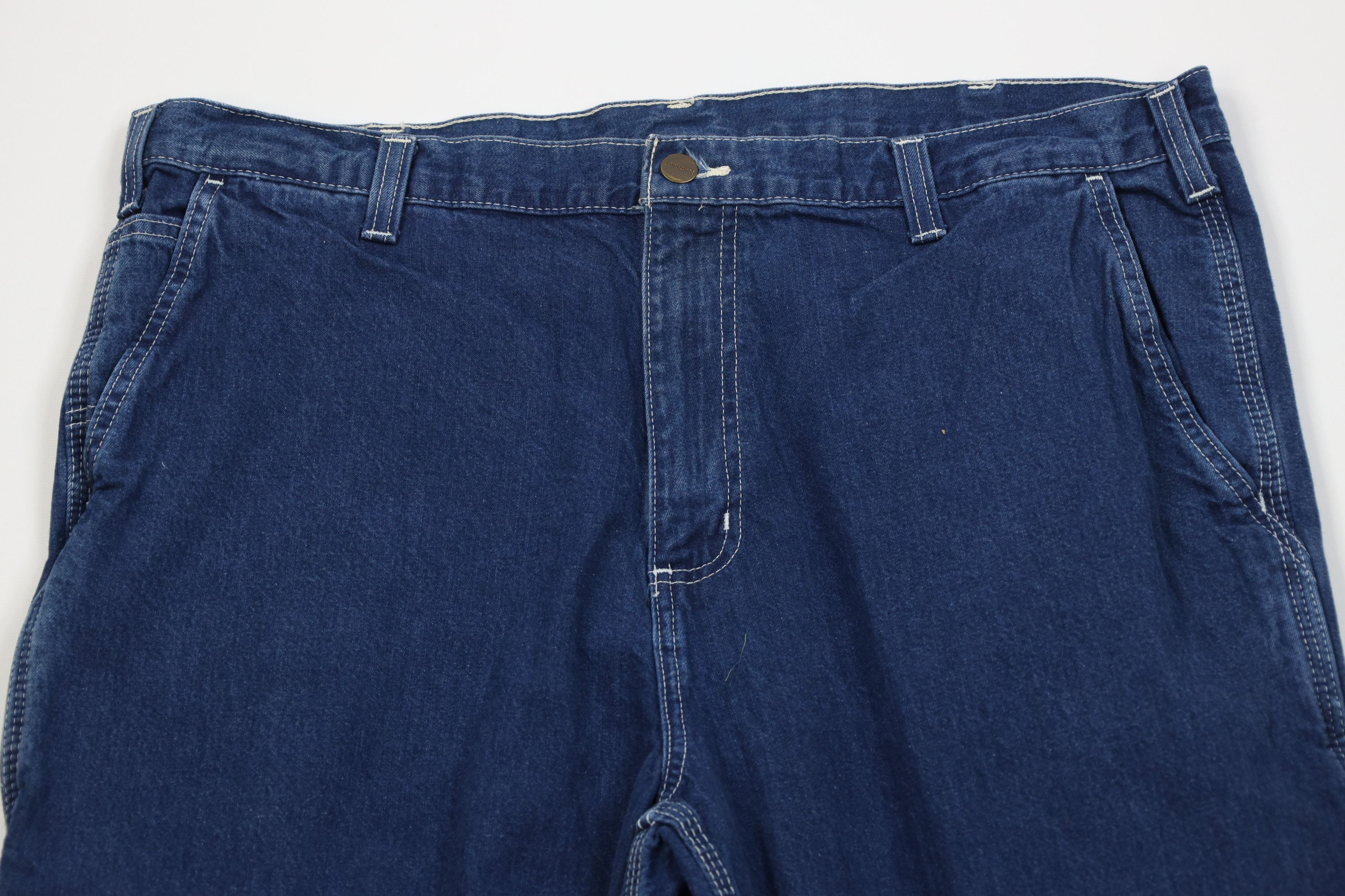 Carhartt Vintage Carhartt Wide Leg Dungaree Denim Jeans Blue Cotton Size US 38 / EU 54 - 2 Thumbnail