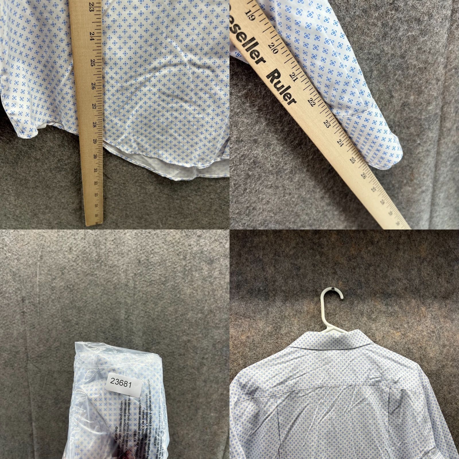 Calvin Klein VINTAGE Calvin Klein Shirt Men 17 34/35 Button-Down All over Logo White Blue Casual Formal Workplace Men Size US XL / EU 56 / 4 - 8 Thumbnail