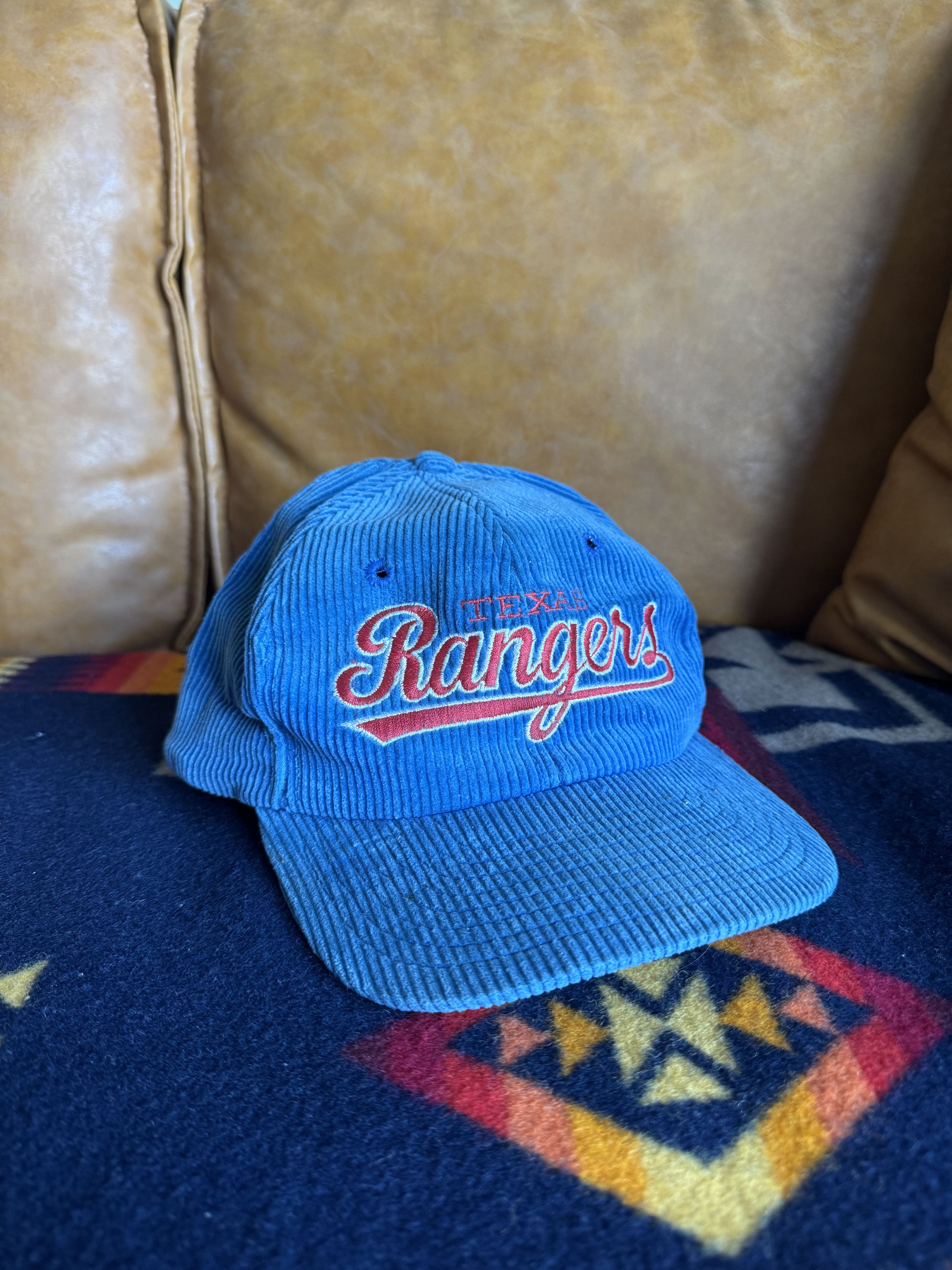 Vintage Vintage Texas Rangers Corduroy Hat - Blue Size ONE SIZE - 1 Thumbnail