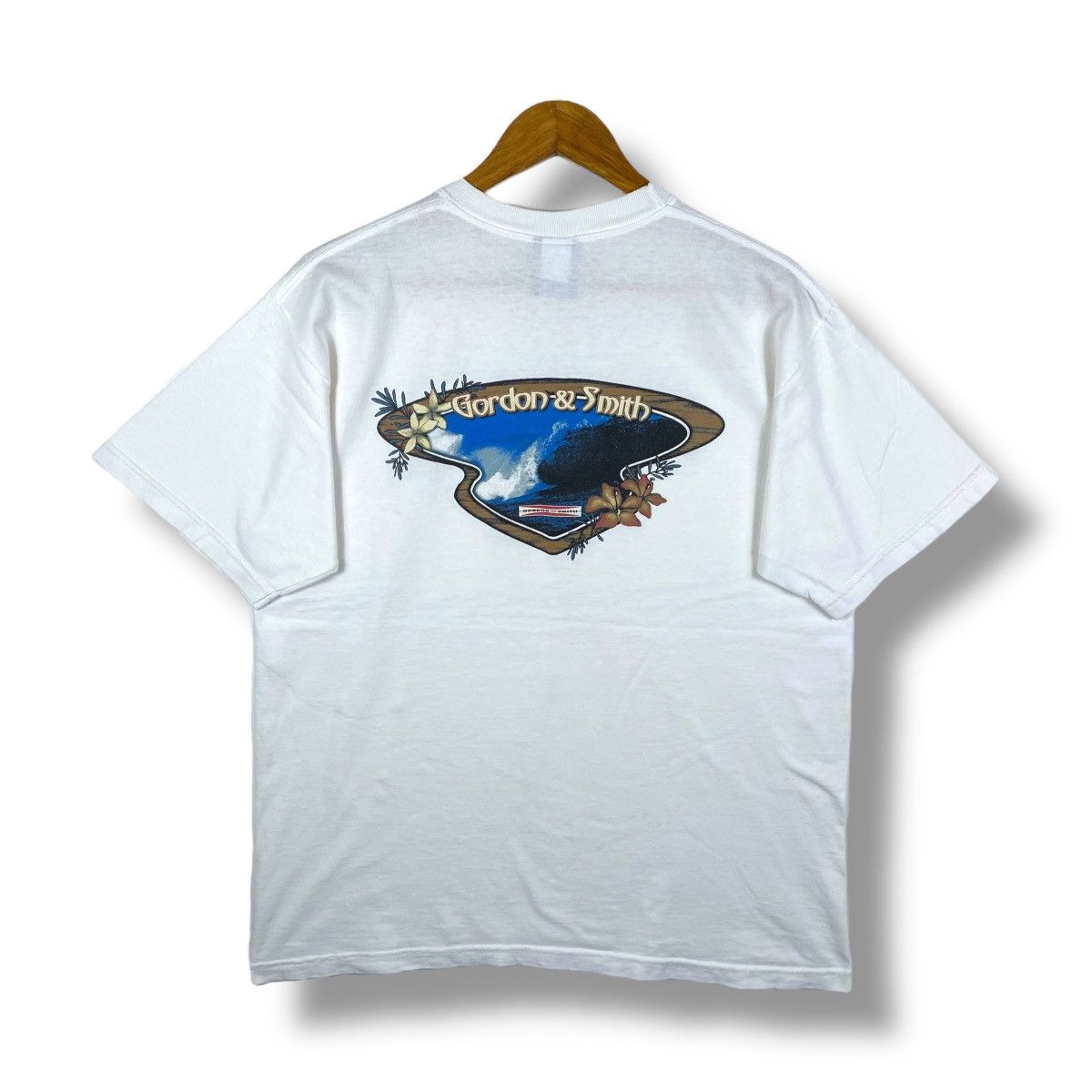 Vintage Vintage 90's GORDON & SMITH Great Wave Graphic Surf Tee Size US L / EU 52-54 / 3 - 1 Thumbnail