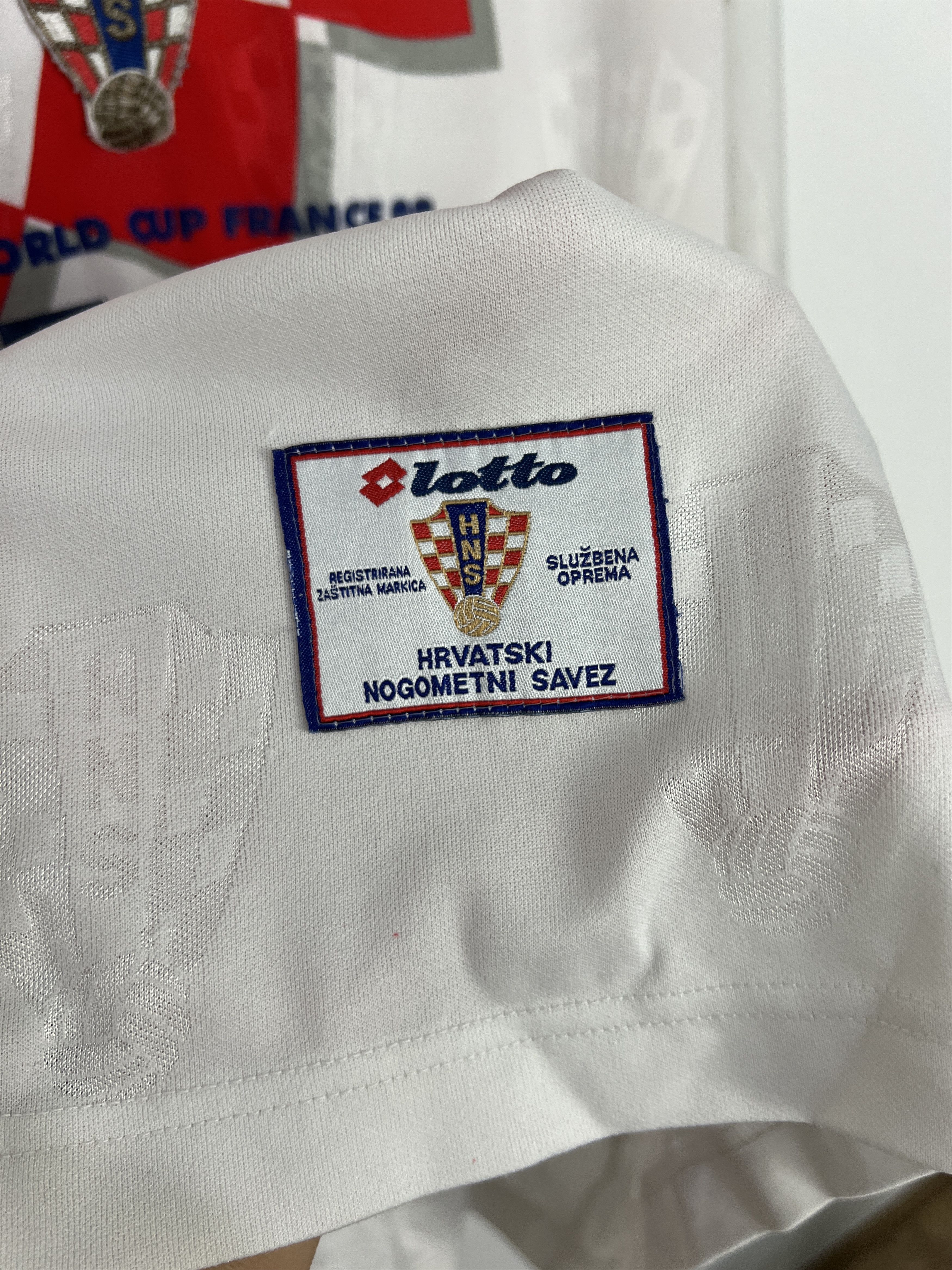 Lotto Sport Croatia football shirt 1998 Soccer World Cup #16 Kozniku Size US XXL / EU 58 / 5 - 4 Thumbnail