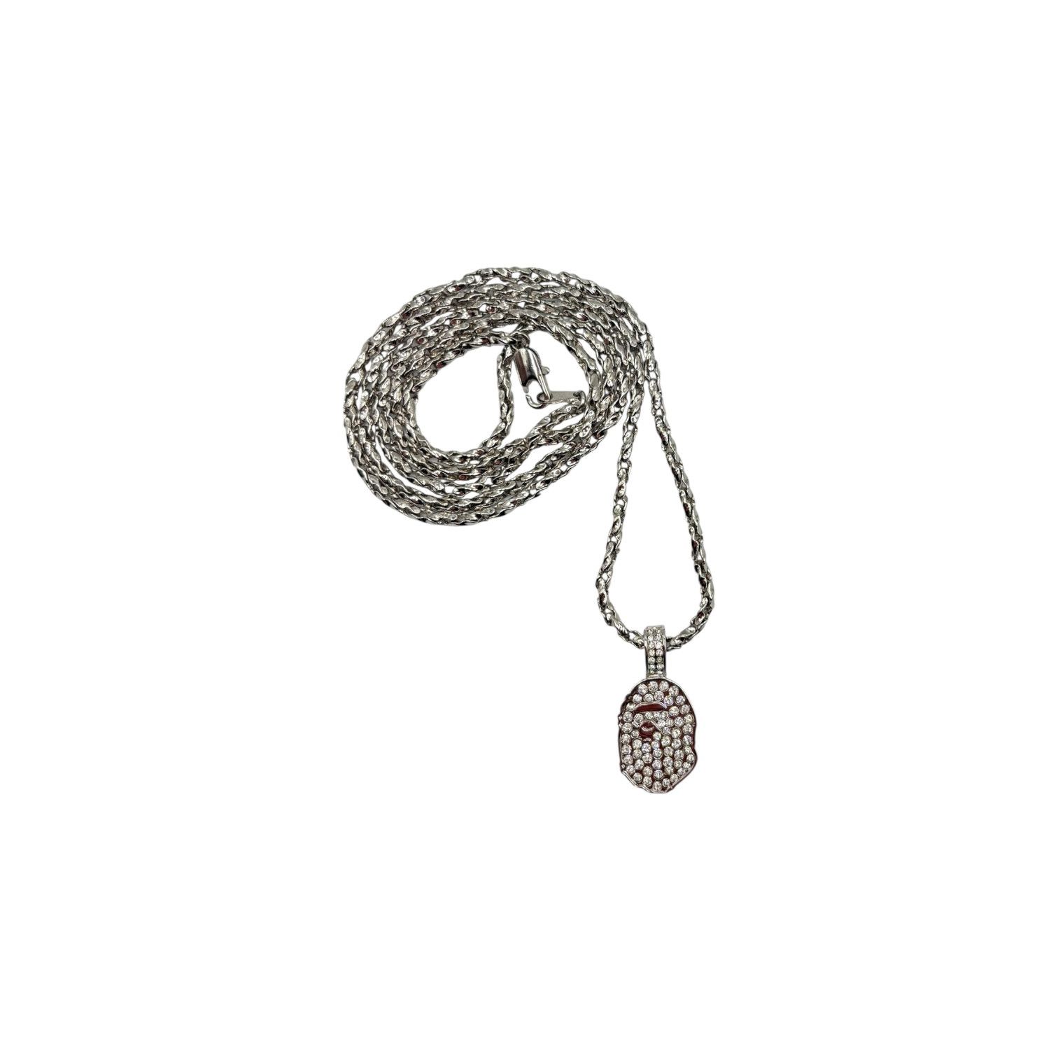 Bape SS19 Bape Rhinestone Ape Head Necklace Size ONE SIZE - 1 Thumbnail