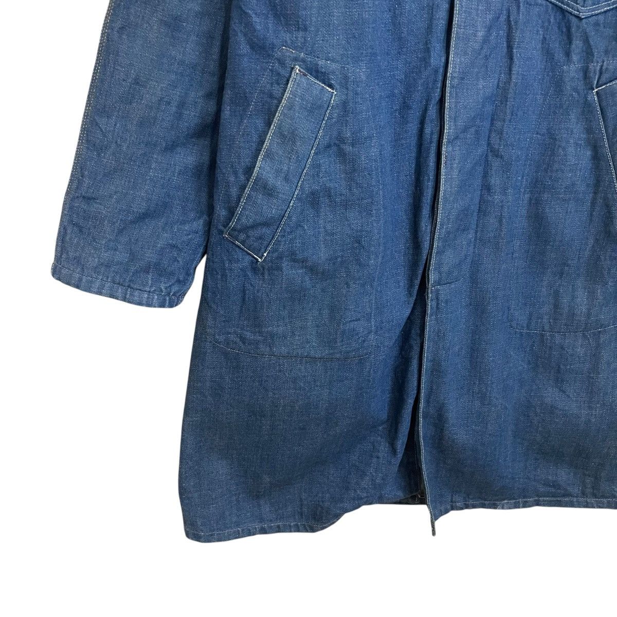 Blue Blue Japan × Indigo × Vintage Vintage 90s Blue Blue Japan Crazy Indigo Long Denim Jacket Size US L / EU 52-54 / 3 - 8 Thumbnail