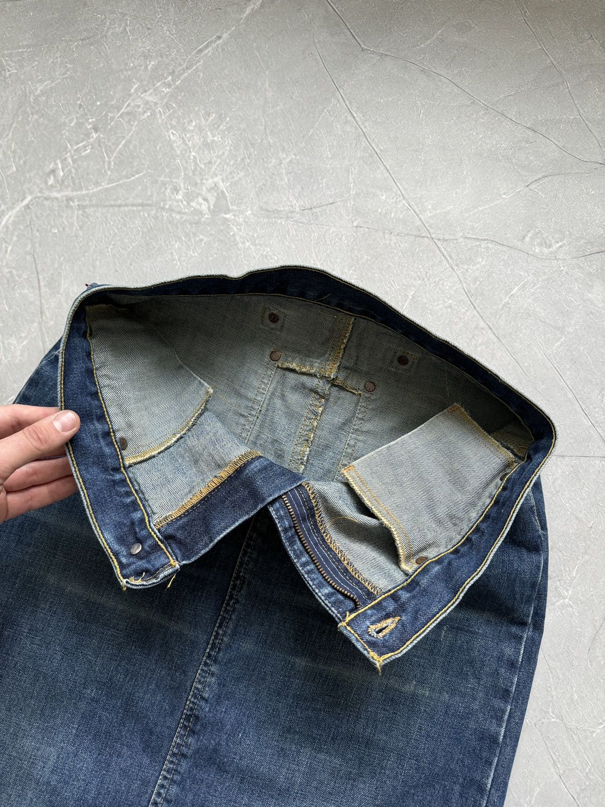 Levi's Vintage Clothing Vintage Levis Back Buckle Denim Midi Skirt Size 30" / US 8 / IT 44 - 17 Thumbnail