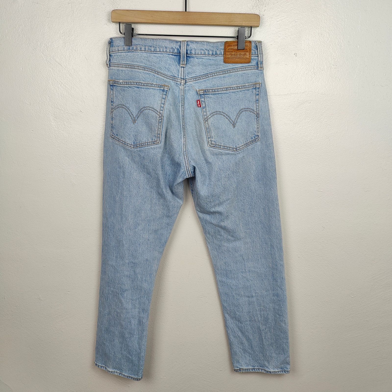 Levi's Levi's Wedgie Straight Jeans Womens 29 Light Wash Button Fly Size 29" - 7 Thumbnail