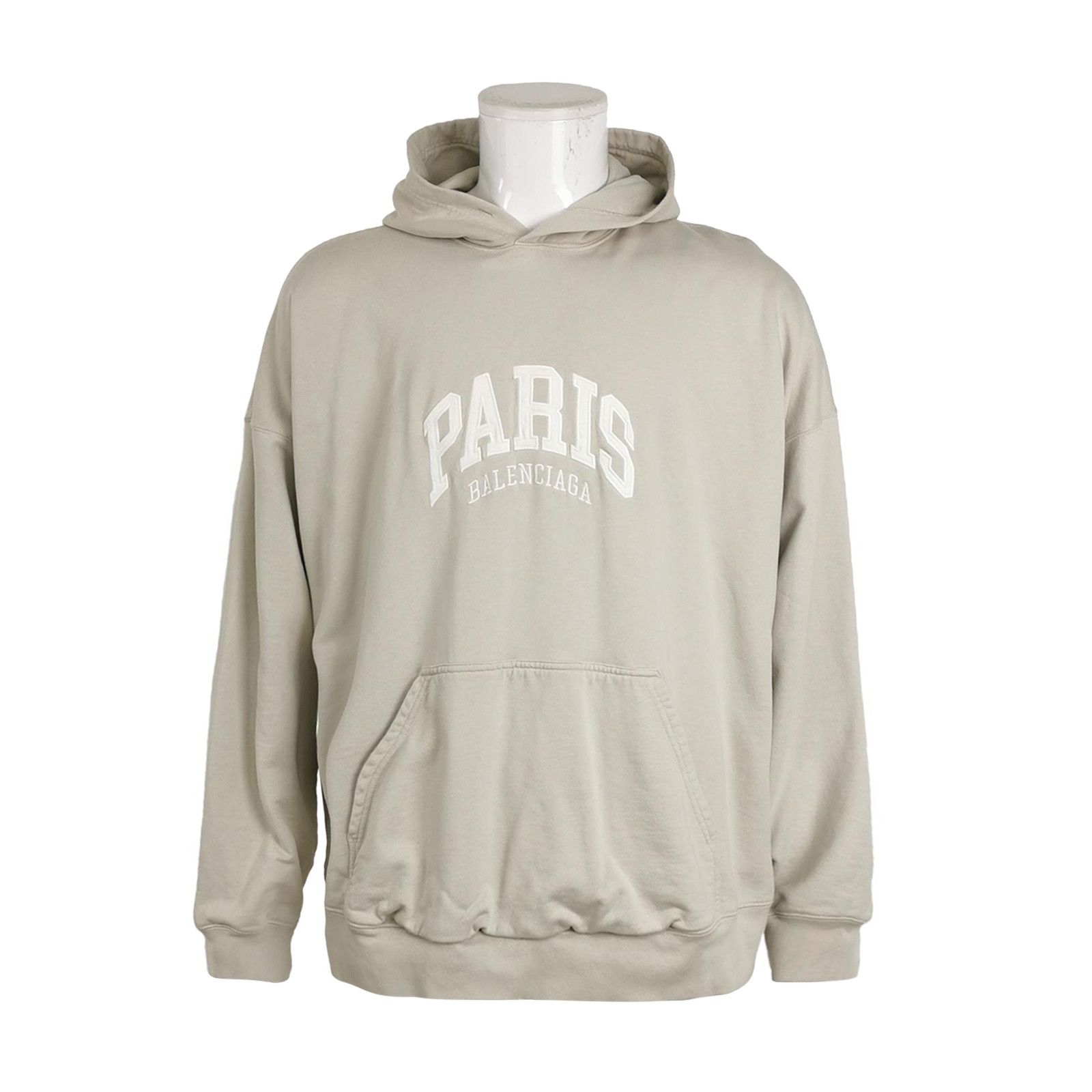 Balenciaga Balenciaga Paris Oversized Beige Hoodie Size US M / EU 48-50 / 2 - 1 Thumbnail