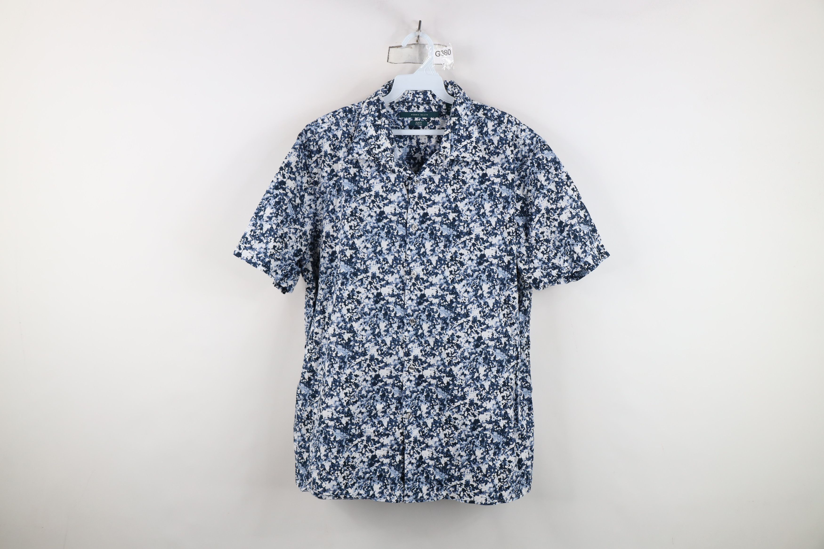 Vintage Perry Ellis Abstract Splatter Short Sleeve Button Shirt Size US XL / EU 56 / 4 - 1 Thumbnail