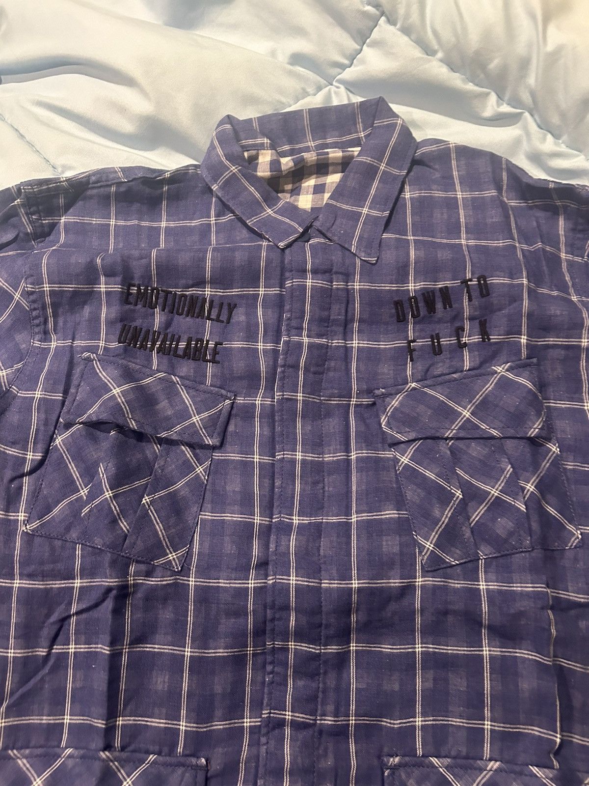 Emotionally Unavailable × Nike Emotionally Unavailable “DTF” button down Size US XL / EU 56 / 4 - 4 Thumbnail