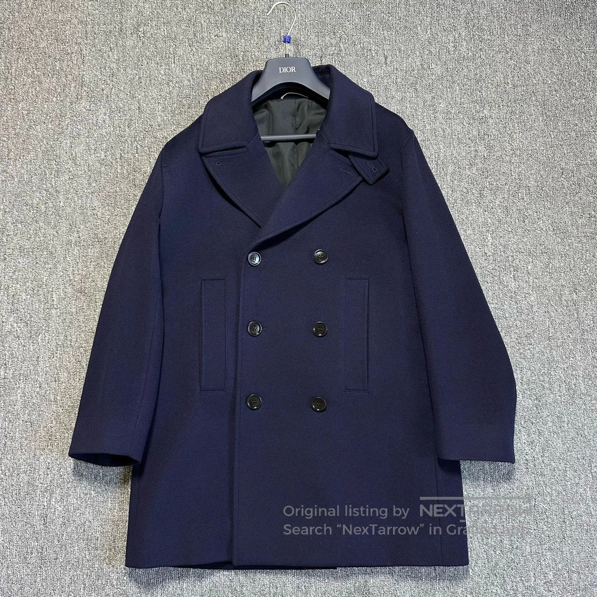 Dior Dior Navy Blue Cashmere Coat. Size US L / EU 52-54 / 3 - 1 Thumbnail