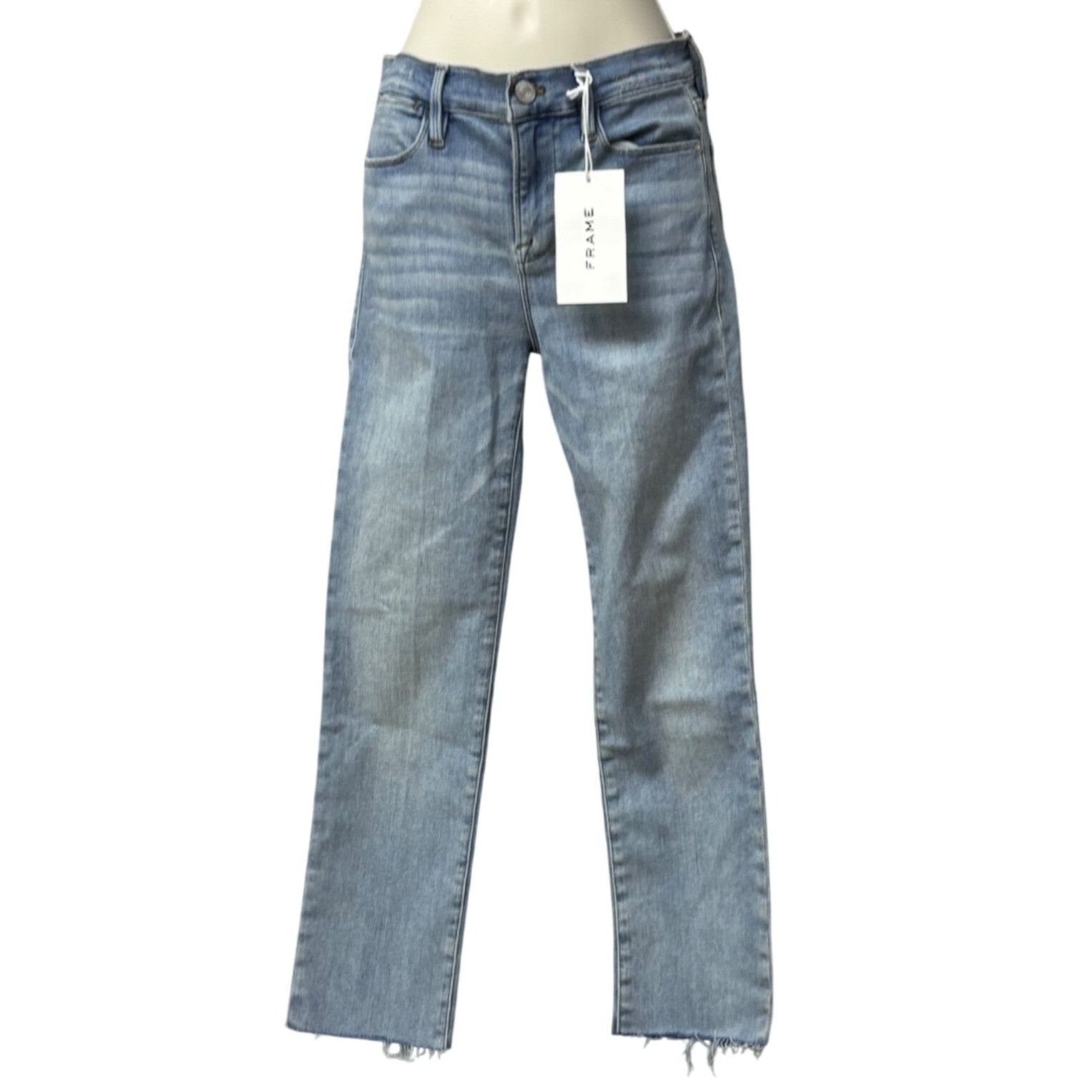 Frame Frame Le High Raw Hem Straight Leg Jeans in Alemany, Sz. 26 Size 26" / US 2 / IT 38 - 1 Thumbnail