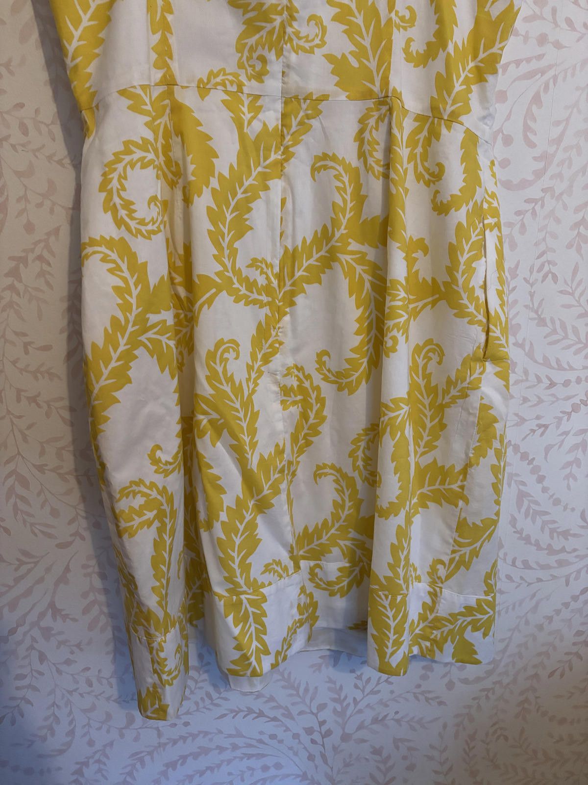 Boden NEW Boden Yellow and White Patterned Dress Size XL / US 12-14 / IT 48-50 - 6 Thumbnail