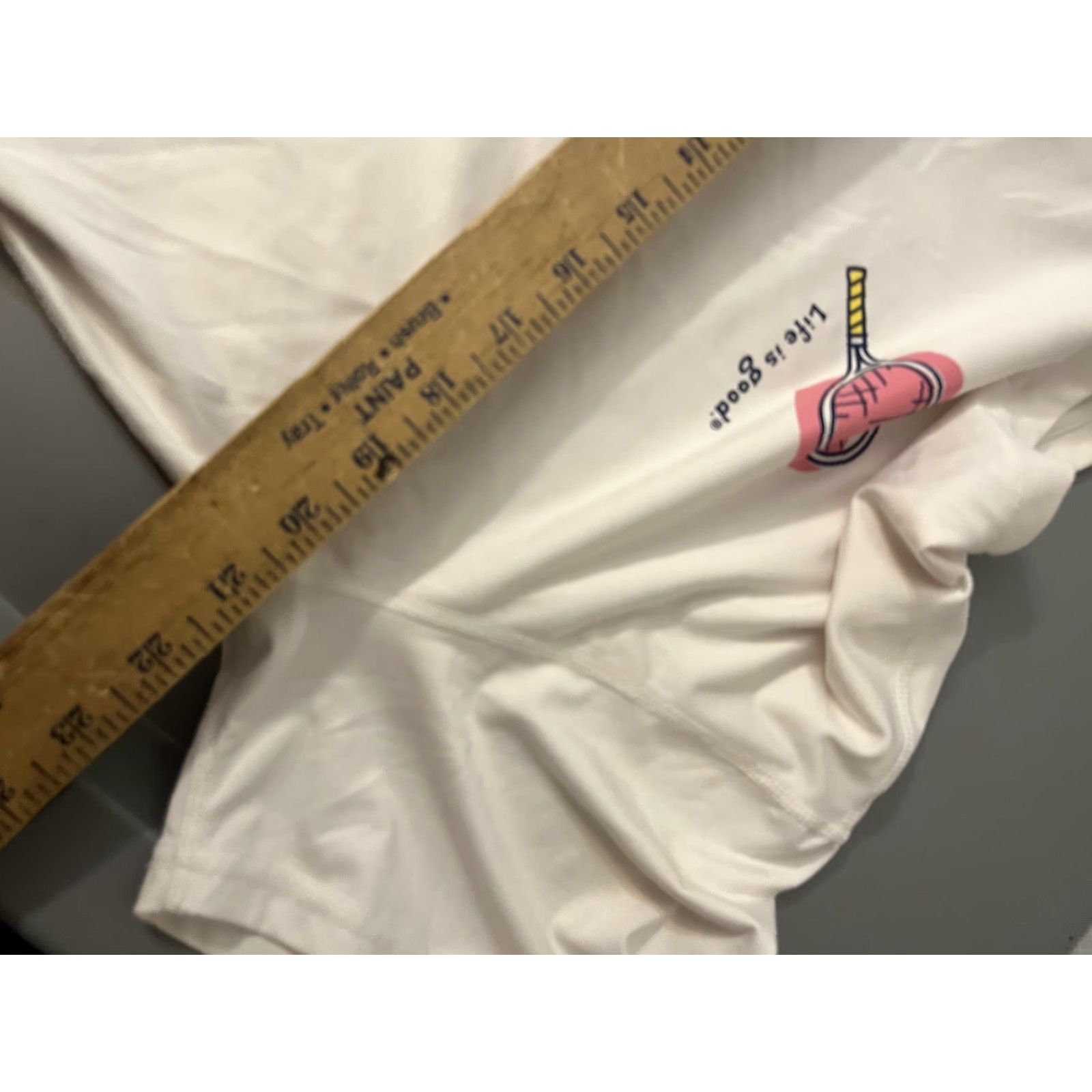 Life is Good Life is Good Womens T-Shirt White Short Sleeve Graphic Heart Large Crew Neck Cotton L Regular Womens Size L / US 10 / IT 46 - 5 Thumbnail