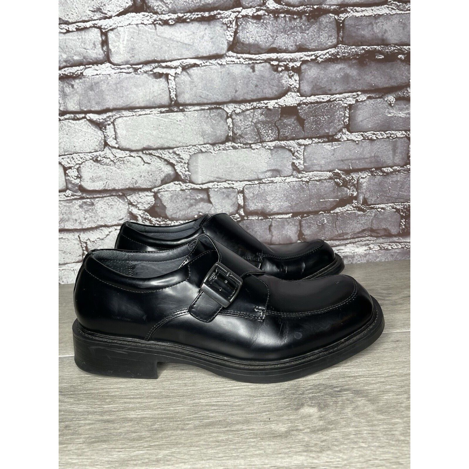 G.H. Bass & Co. Bass Waterproof Equity Black Leather Monk Strap Buckle Loafe Size US 9.5 / EU 42-43 - 3 Thumbnail