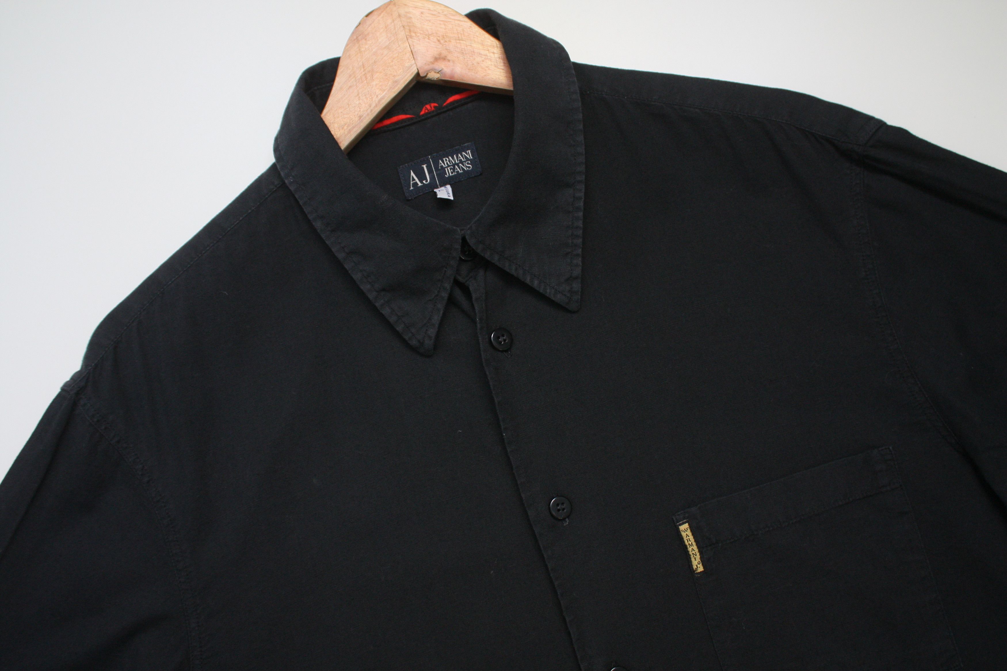 Armani Armani Jeans Vintage Linen Blend Short Sleeve Shirt Men's L Size US L / EU 52-54 / 3 - 3 Thumbnail