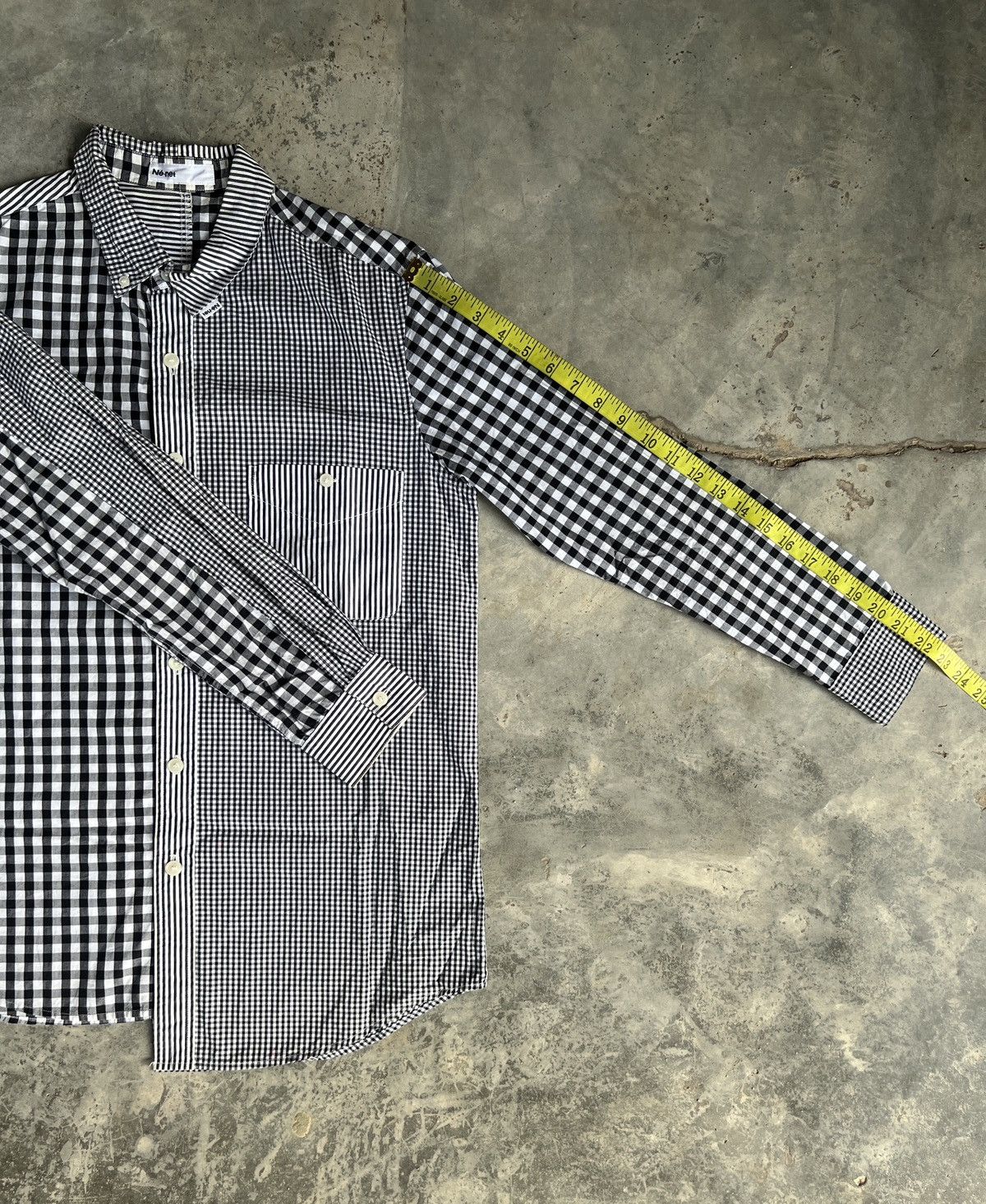 Issey Miyake × Japanese Brand × Ne-Net Ne-net X Issey Miyake Checked Patchwork Shirt Size US M / EU 48-50 / 2 - 13 Thumbnail