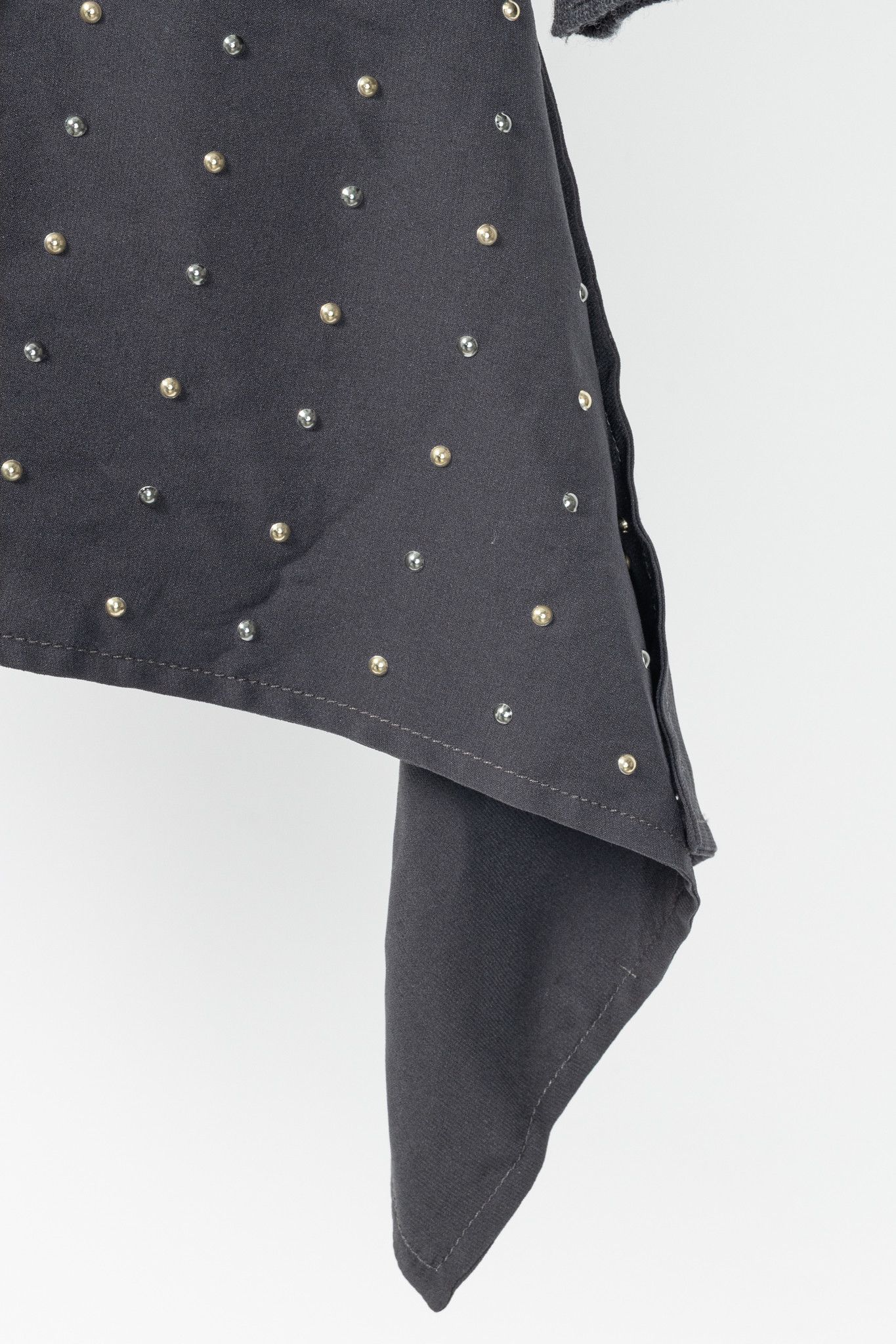 St. John St. John R18 Grey Wool Asymmetrical Studded-Hem Sweater Size S / US 4 / IT 40 - 8 Thumbnail