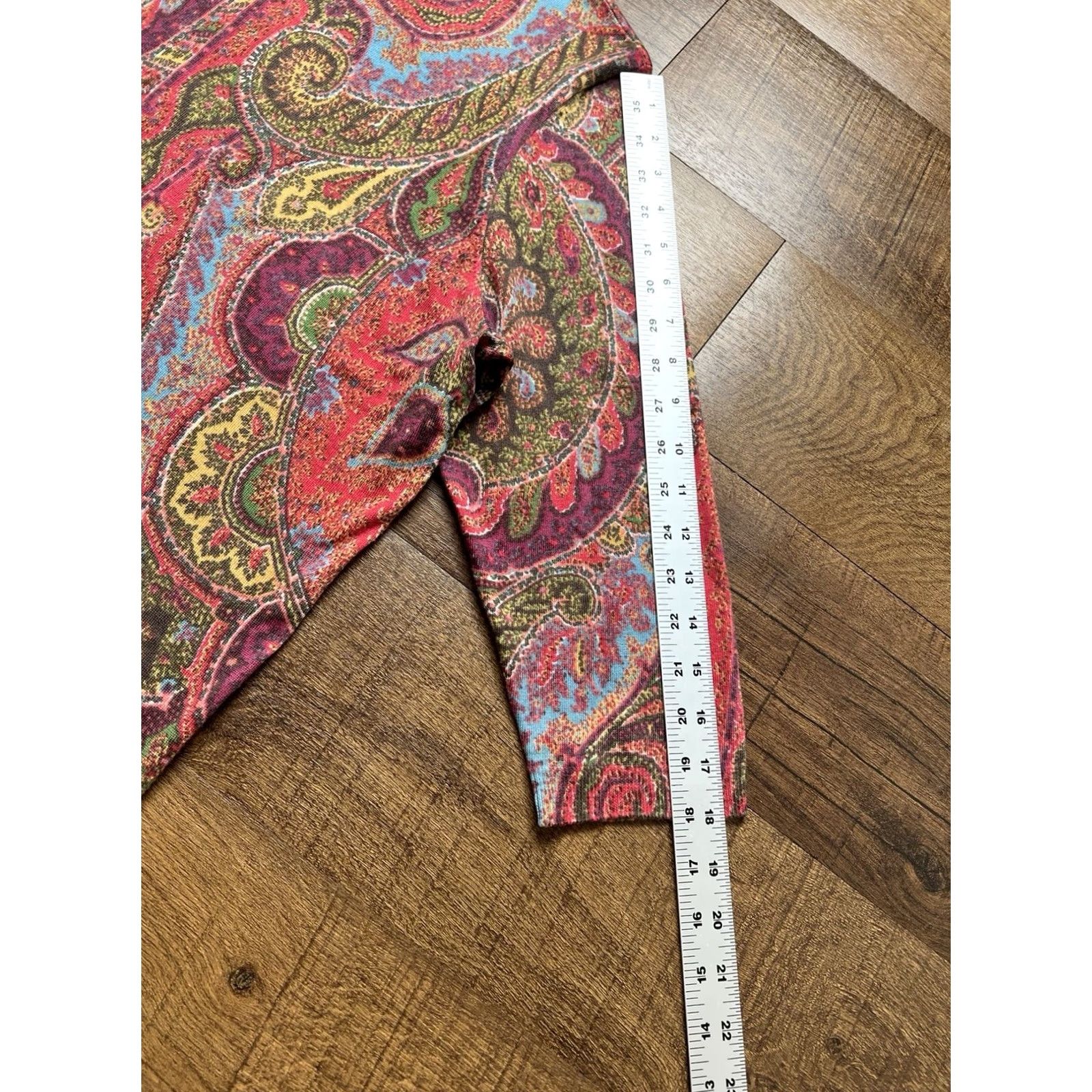 Talbots Talbots Sweater Women’s 2X Plus Petite - 100% Merino Wool Colorful Muted Paisley - Pullover Knit 3/4 Sleeve Round Neck Womens Size XXL / US 16-18 / IT 52-54 - 5 Thumbnail