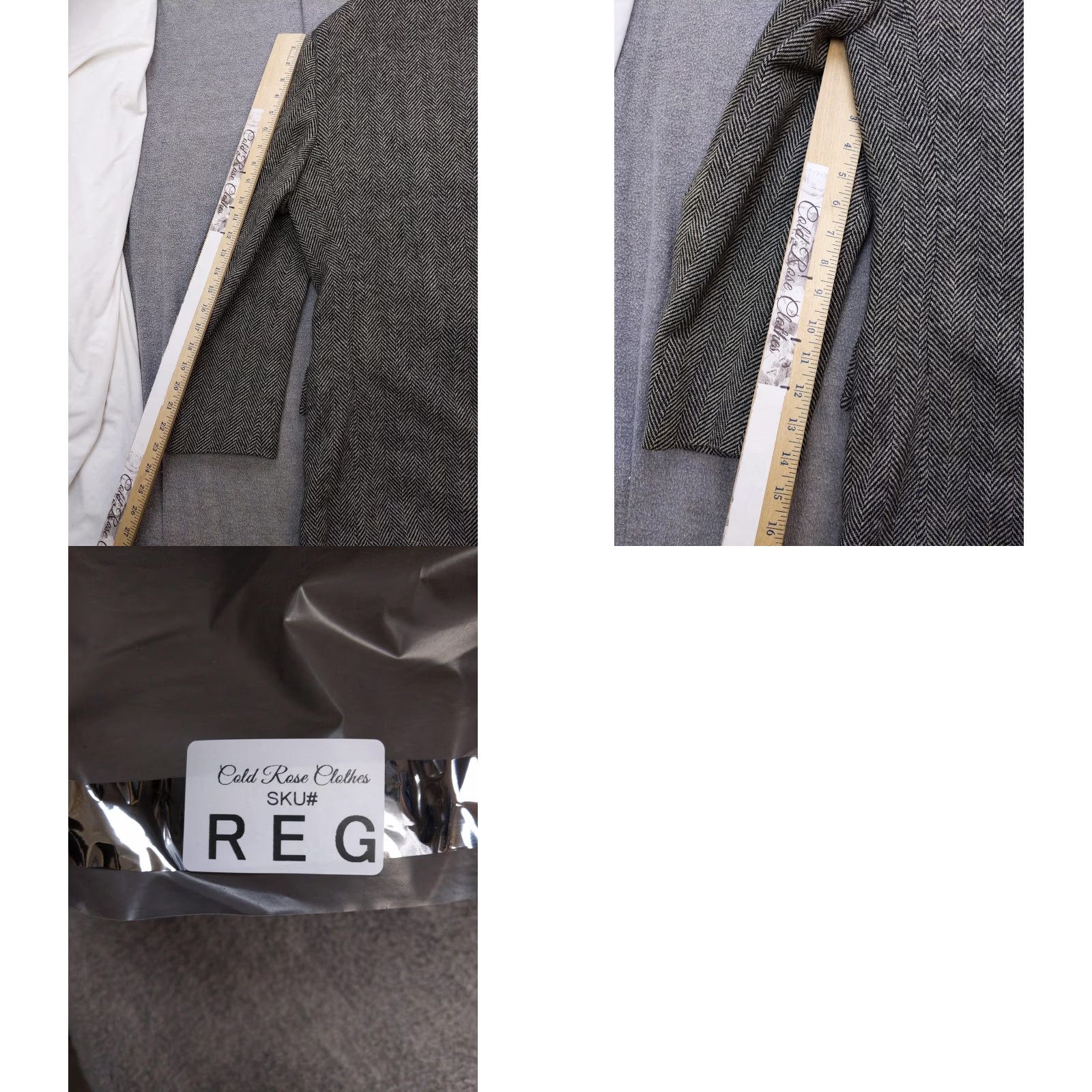 Vintage VINTAGE Garrison Park Grey Wool Tweed Herringbone 2 Button Notch Lapel Single-Breasted Sport Coat Men 42 Regular Size US XS / EU 42 / 0 - 10 Thumbnail
