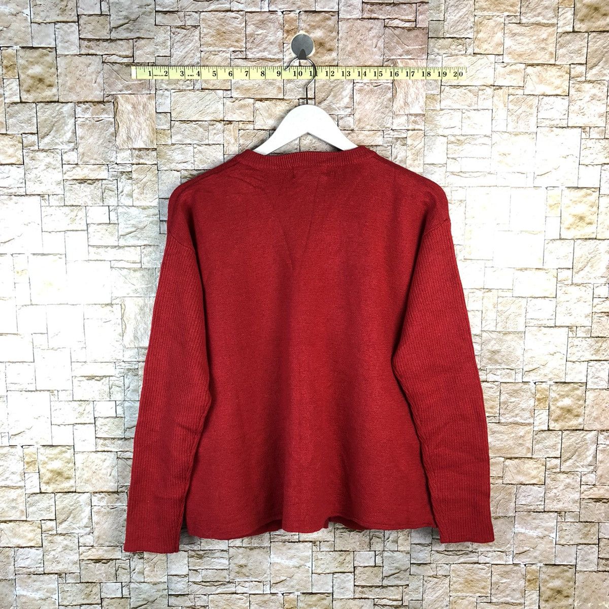 Homespun Knitwear × Pierre Cardin Escape pierre cardin Red Cardigan Knitwear #A1201 Size M / US 6-8 / IT 42-44 - 14 Thumbnail