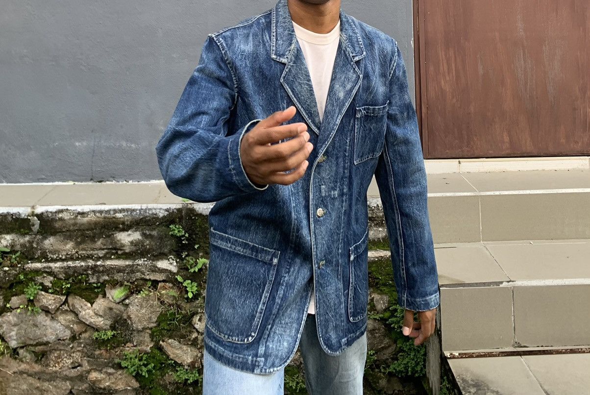 Yohji Yamamoto 👹VINTAGE YOHJI YAMAMOTO DENIM BLAZER JACKET Size US M / EU 48-50 / 2 - 4 Thumbnail