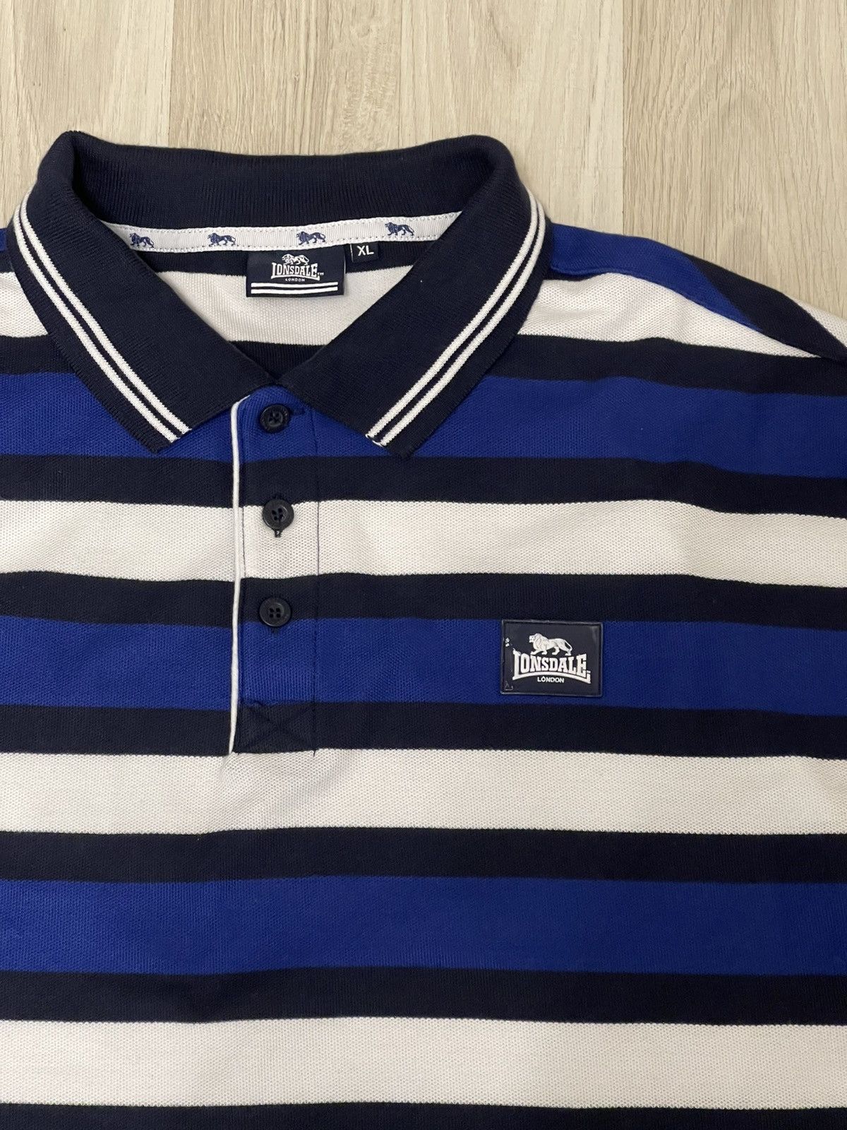 Lonsdale Lonsdale London Dark Blue Striped Polo Size US L / EU 52-54 / 3 - 4 Thumbnail