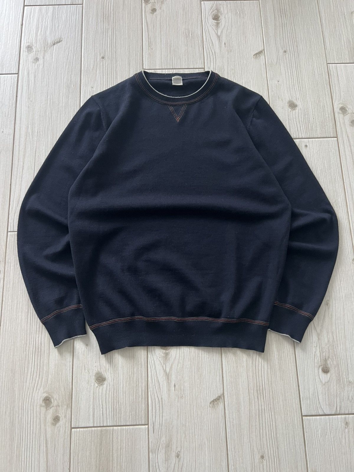 Eleventy Eleventy Premium Navy Crewneck - Minimal Aesthetic Sweater Size US M / EU 48-50 / 2 - 4 Thumbnail
