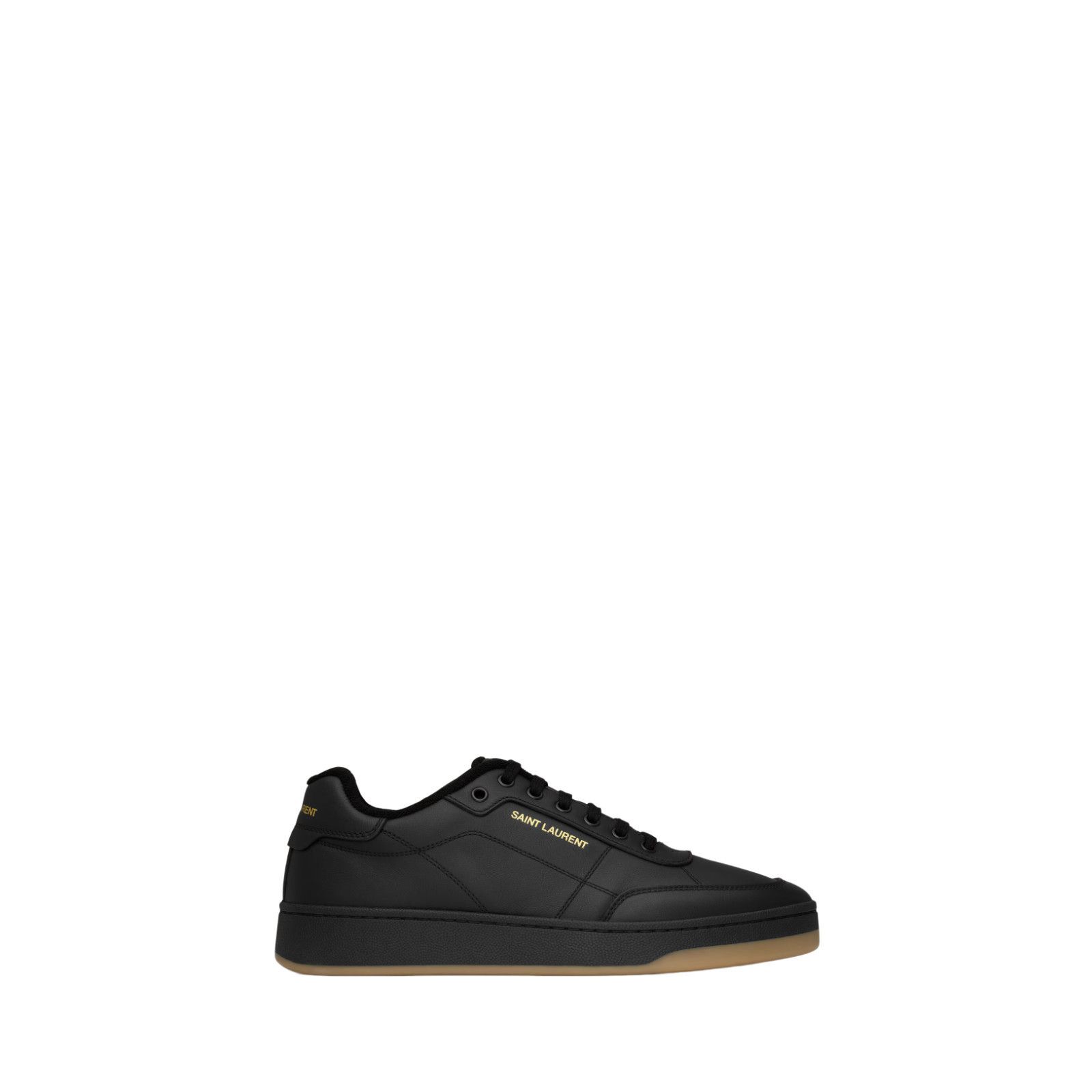 SAINT LAURENT SL/61 Black Smooth Leather Sneakers New & Auth