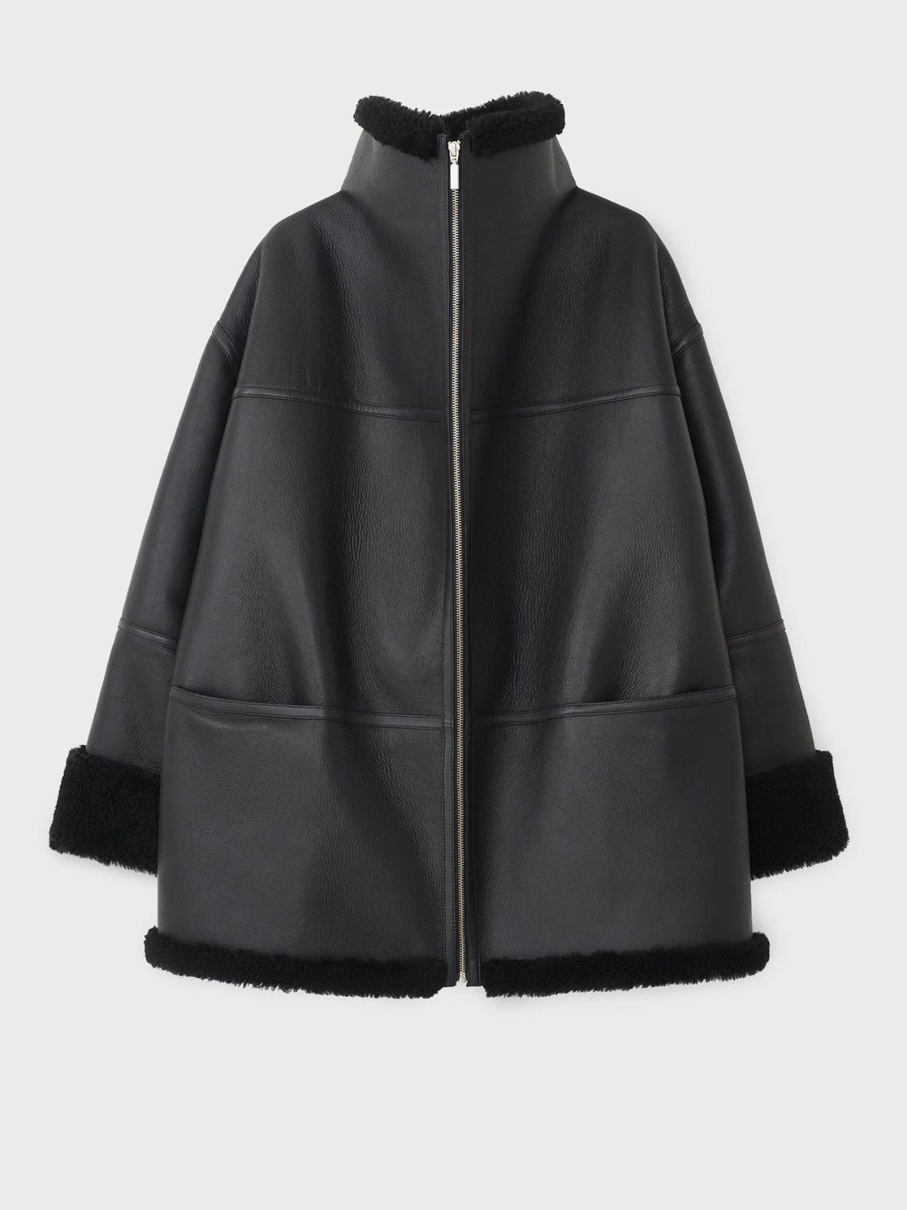 Toteme Toteme Signature shearling jacket black size XXS Size XXS / US 00 / IT 34 - 3 Thumbnail