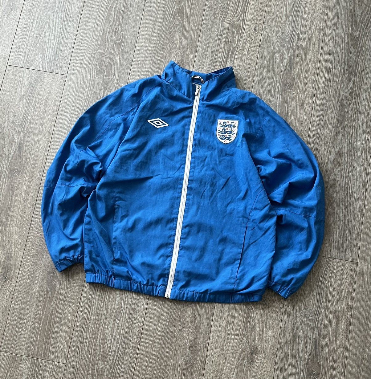 VTG Umbro Men's XL England Football Soccer Full Zip Hooded Windbreaker Jacket outlet