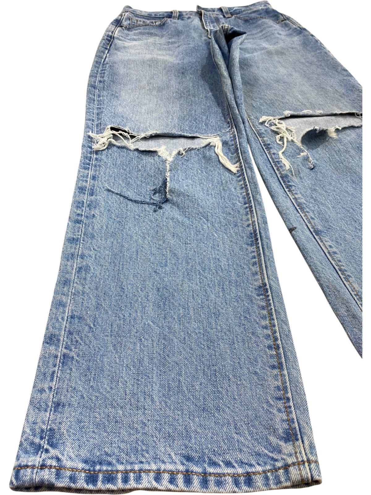 GU Vintage GU Faded Blue Wash Distress Style Jeans Size US 28 / EU 44 - 5 Thumbnail