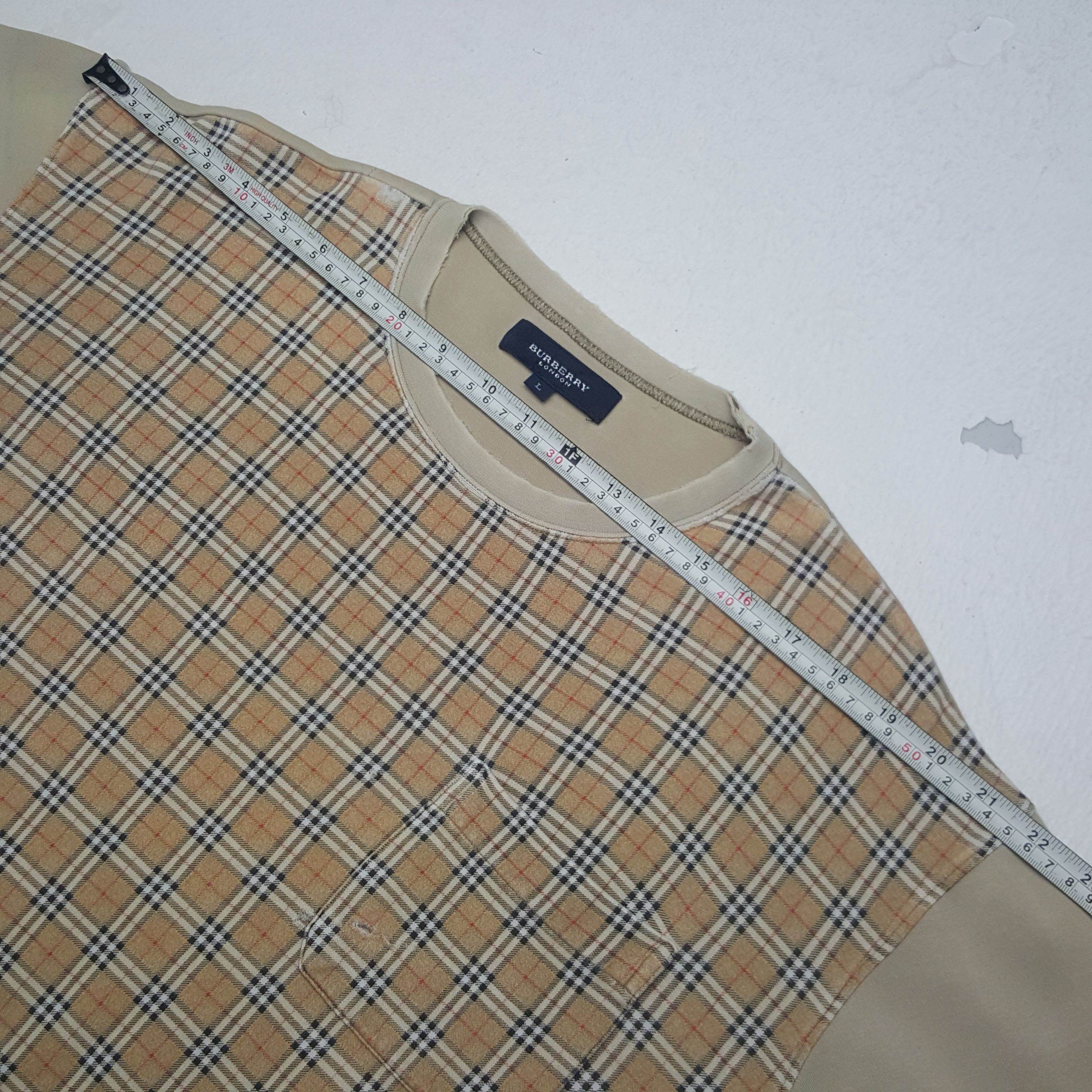 Burberry × Vintage Vintage Burberry London Nova Check Distressed Sweatshirt Size US L / EU 52-54 / 3 - 6 Thumbnail