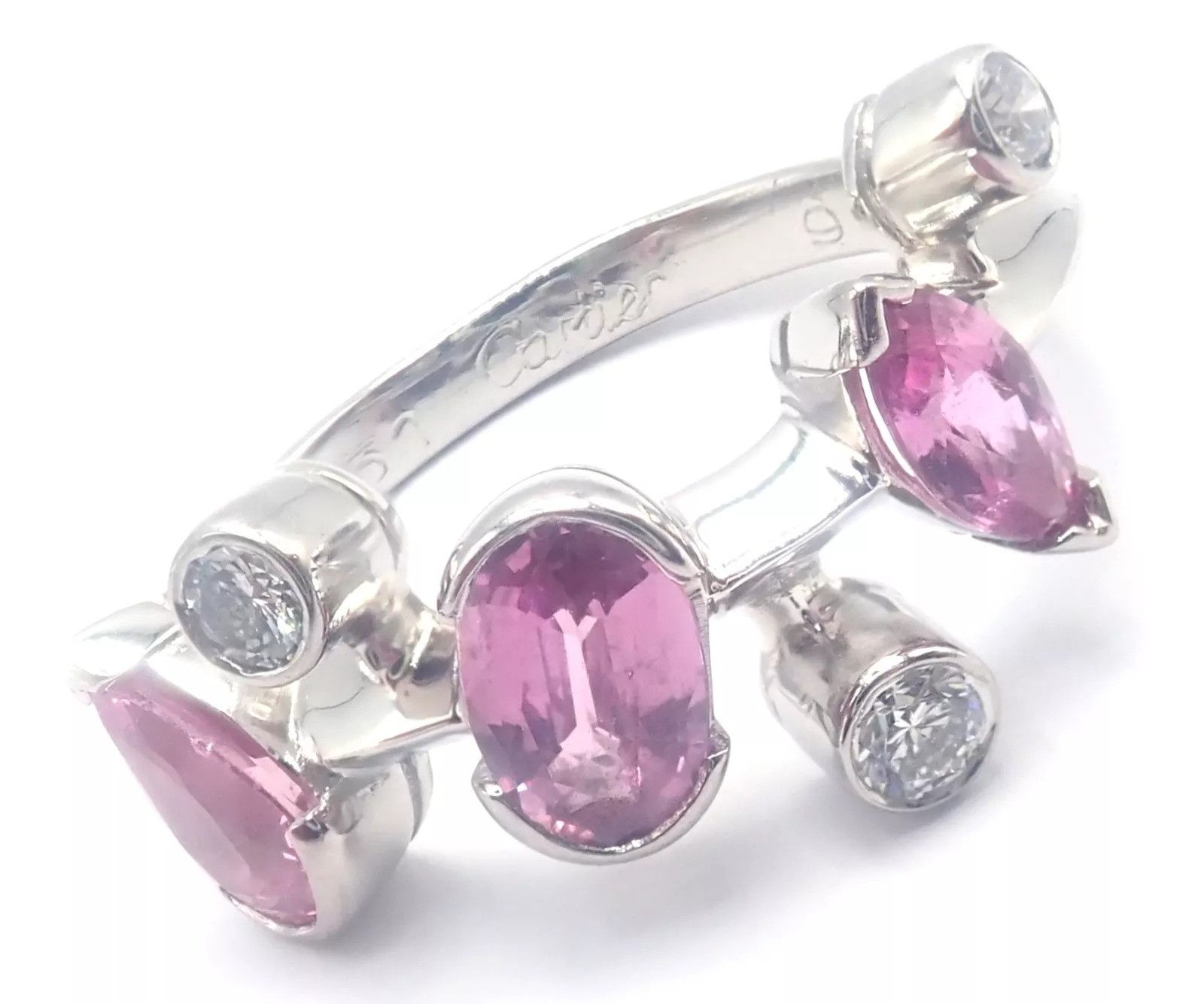 Cartier Cartier Meli Melo Platinum Diamond Pink Sapphire Band Ring Size ONE SIZE - 11 Thumbnail