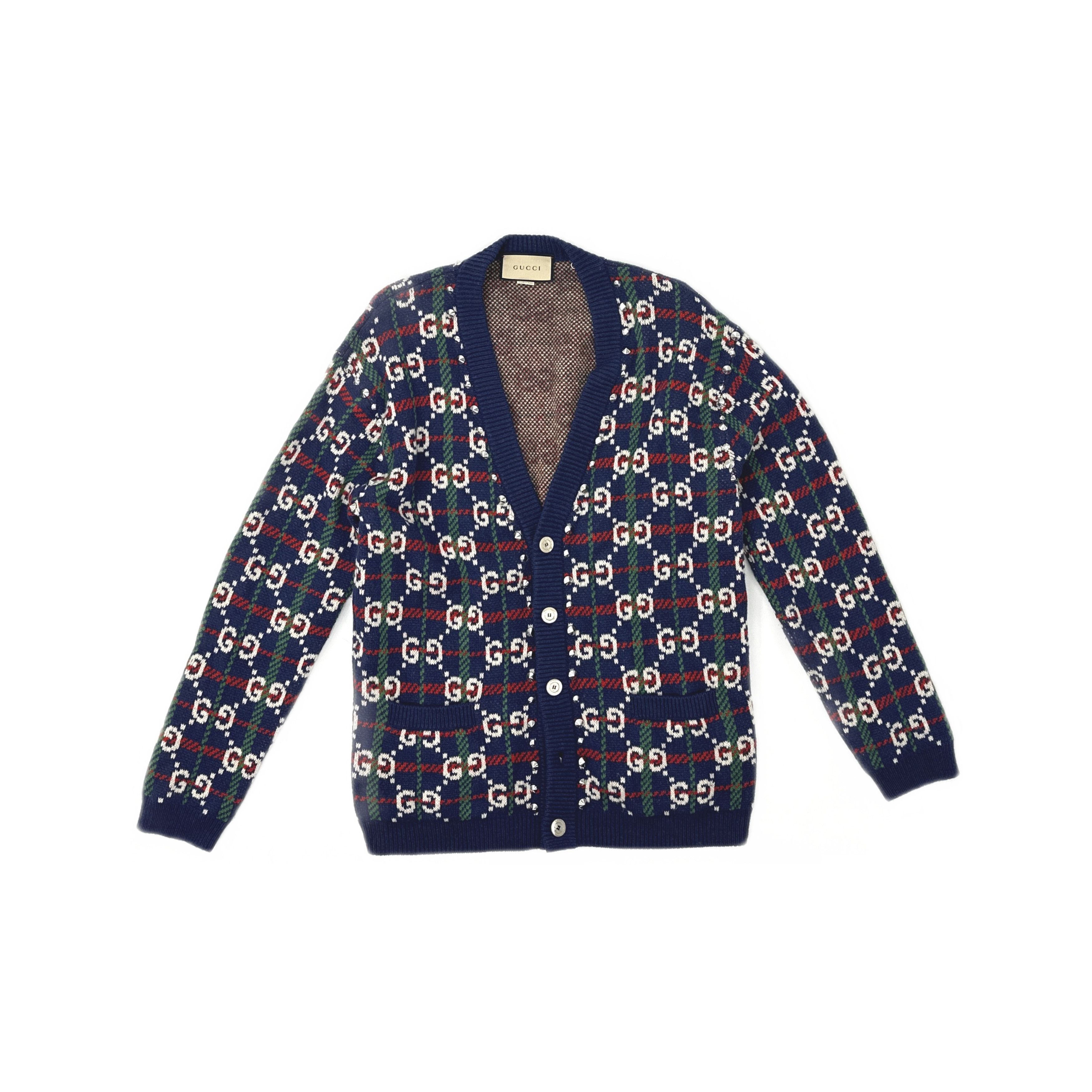 Gucci Gucci Logo Knit Cardigan Size M Size US M / EU 48-50 / 2 - 1 Thumbnail