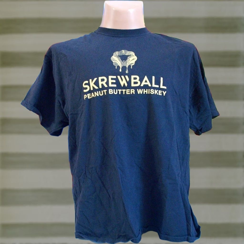 Port & Company Nike Skrewball Peanut Butter Whiskey graphic T Shirt Mens 2XL California Port & Company Black Cotton Crew Neck Short Sleeve Vintage No Size US XXL / EU 58 / 5 - 1 Thumbnail