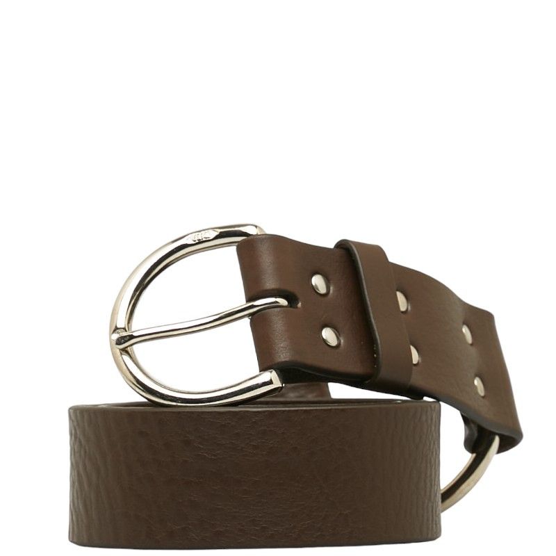 Other Other J&M Davidson Leather Ring Belt 30/75 Brown Silver Leather Belt in Very Good Condition Size ONE SIZE - 1 Thumbnail
