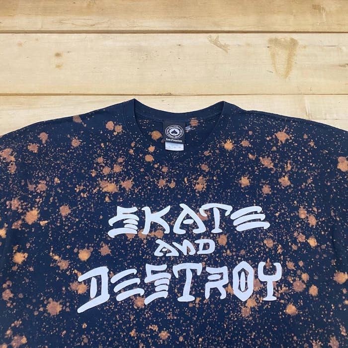 Hook-Ups × Thrasher × Vintage B108 90s SKATE AND DESTROY THRASHER ACID WASH TEE Size US XL / EU 56 / 4 - 2 Thumbnail