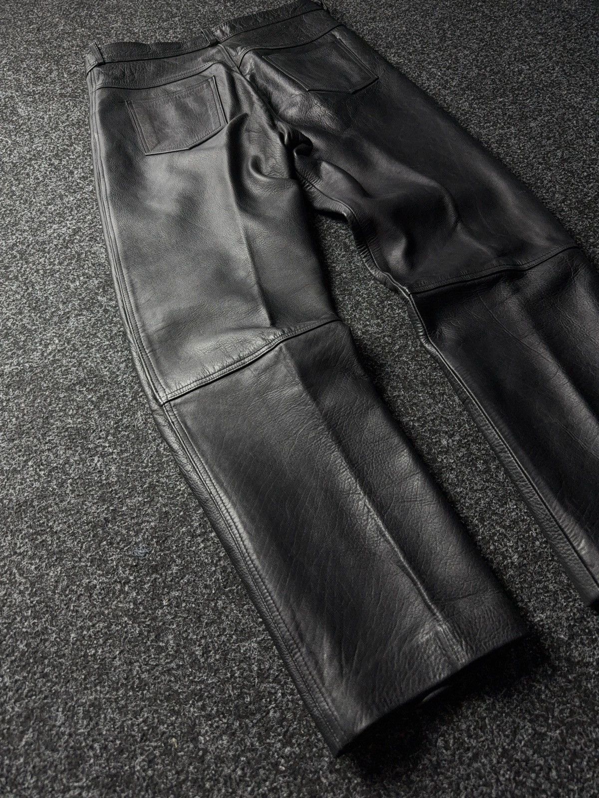 Leather Y2K Vintage Leather Pants Opium Style Alt Biker USA Rare Size US 35 - 12 Thumbnail