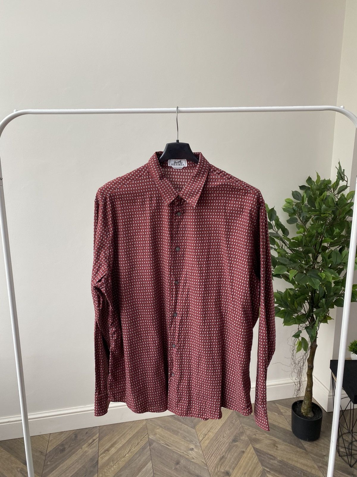 Designer × Hermes × Vintage Vintage Hermes Penguin Imprinted Fitted Cotton shirt Size US L / EU 52-54 / 3 - 2 Thumbnail