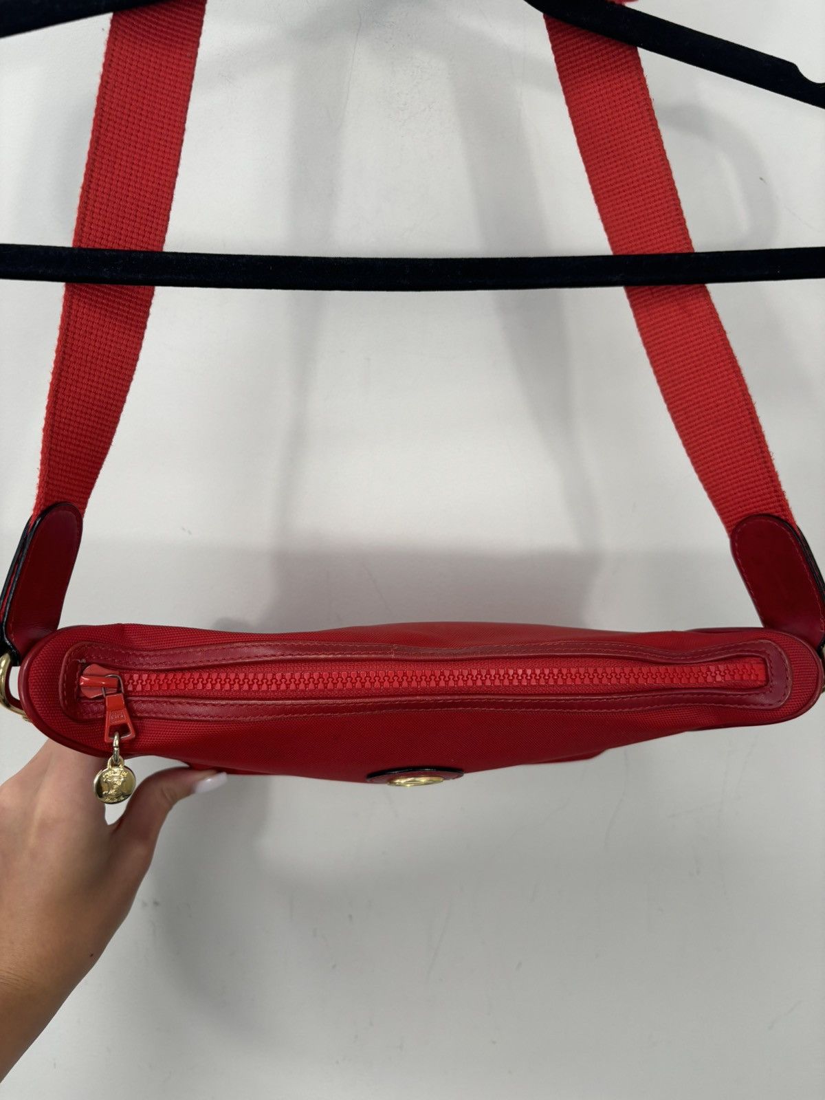 Celine Vintage Celine MO4 Red Fabric Minimalist Rare Shoulder Bag Size ONE SIZE - 6 Thumbnail