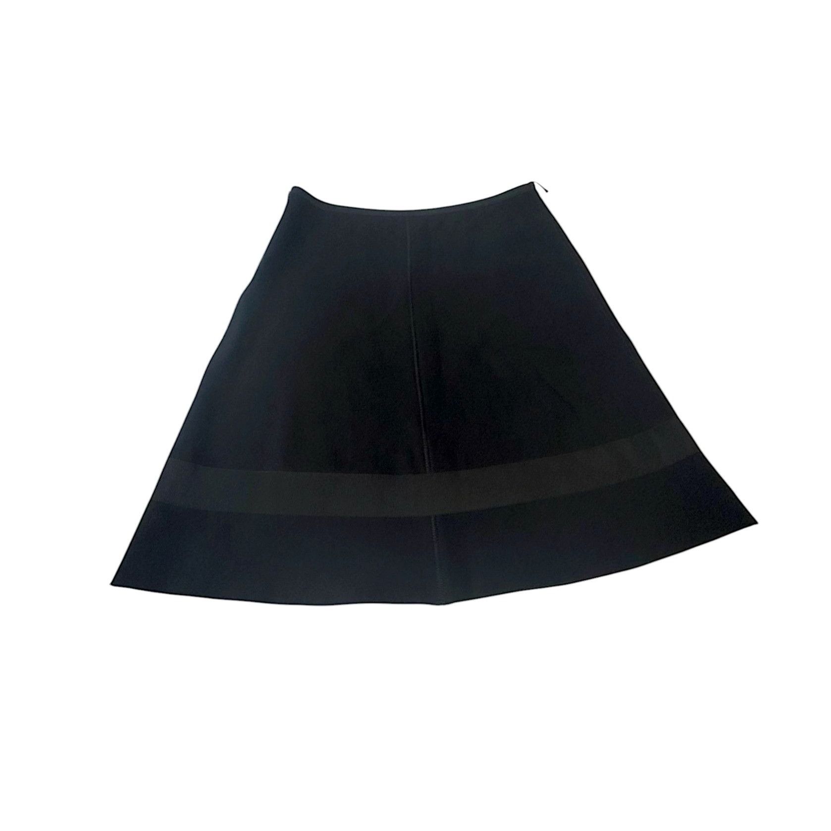 Prada Prada Black Wool A-Line Skirt IT 46 / US 10 Ribbon Bow Trim Size 32" / US 10 / IT 46 - 10 Thumbnail