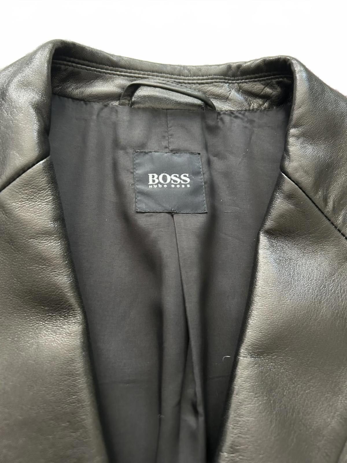 Hugo Boss Hugo Boss Black Lambskin Leather Blazer Jacket Size US L / EU 52-54 / 3 - 4 Thumbnail